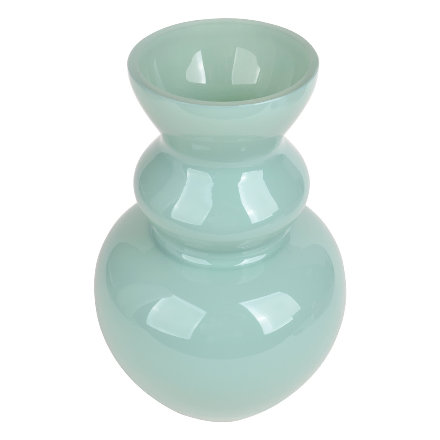 Providence Green Glass Bubble Vase, 10"
