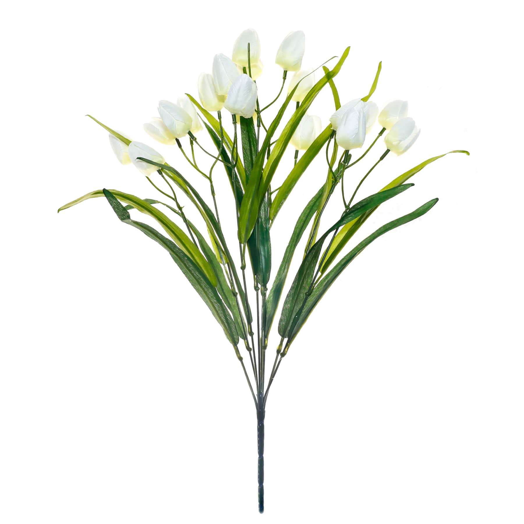 White Mini Tulip Floral Spray, 21"