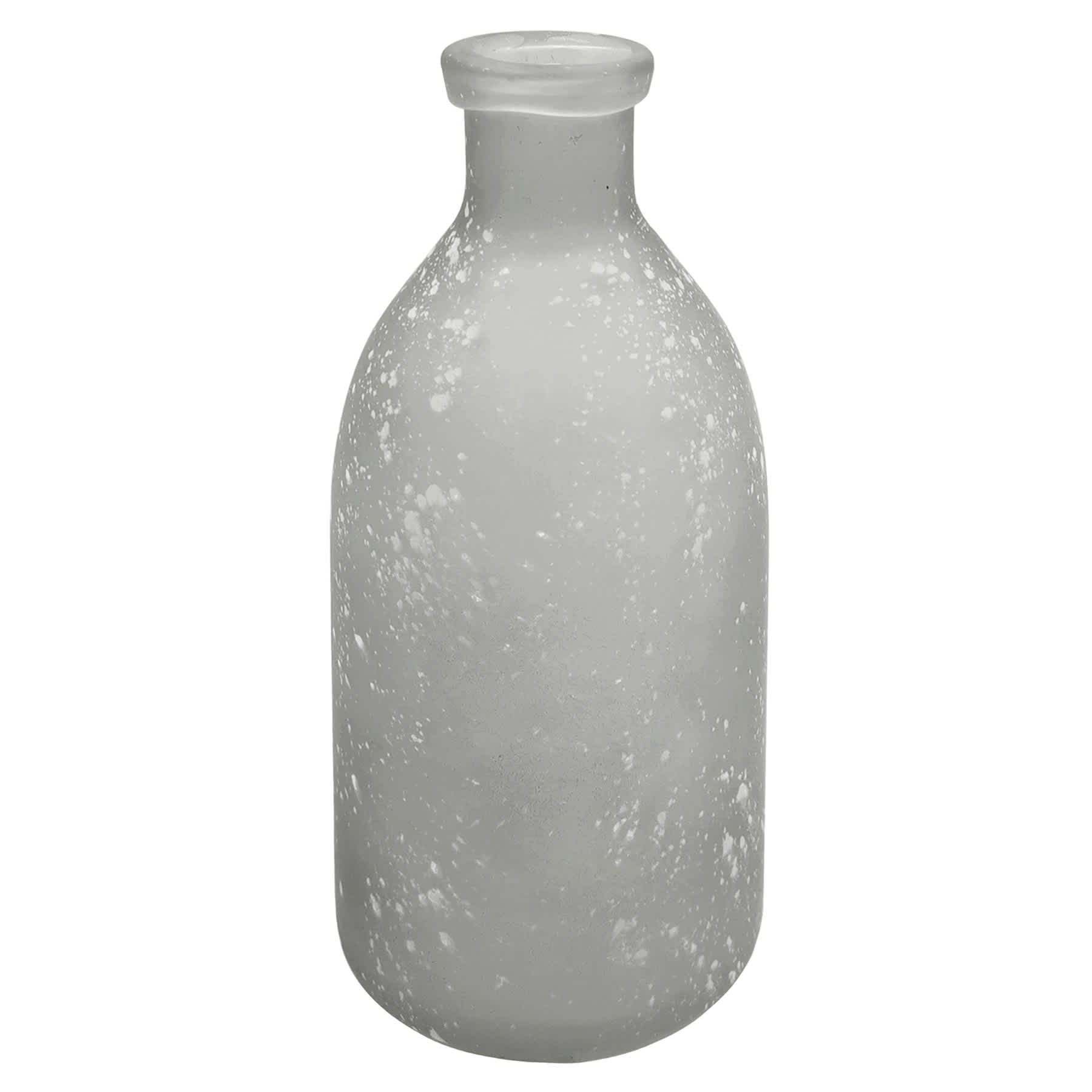 Ty Pennington Grey Frosted Glass Bottle Vase, 11"