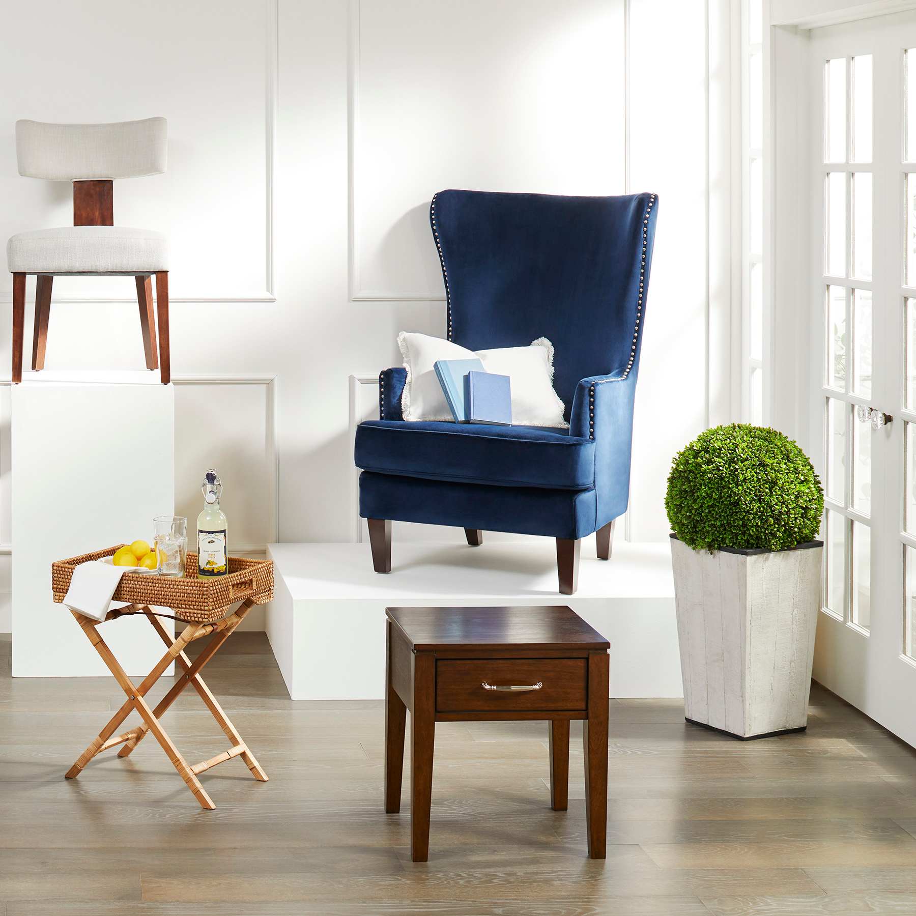 Providence Kori Accent Chair, Navy Blue