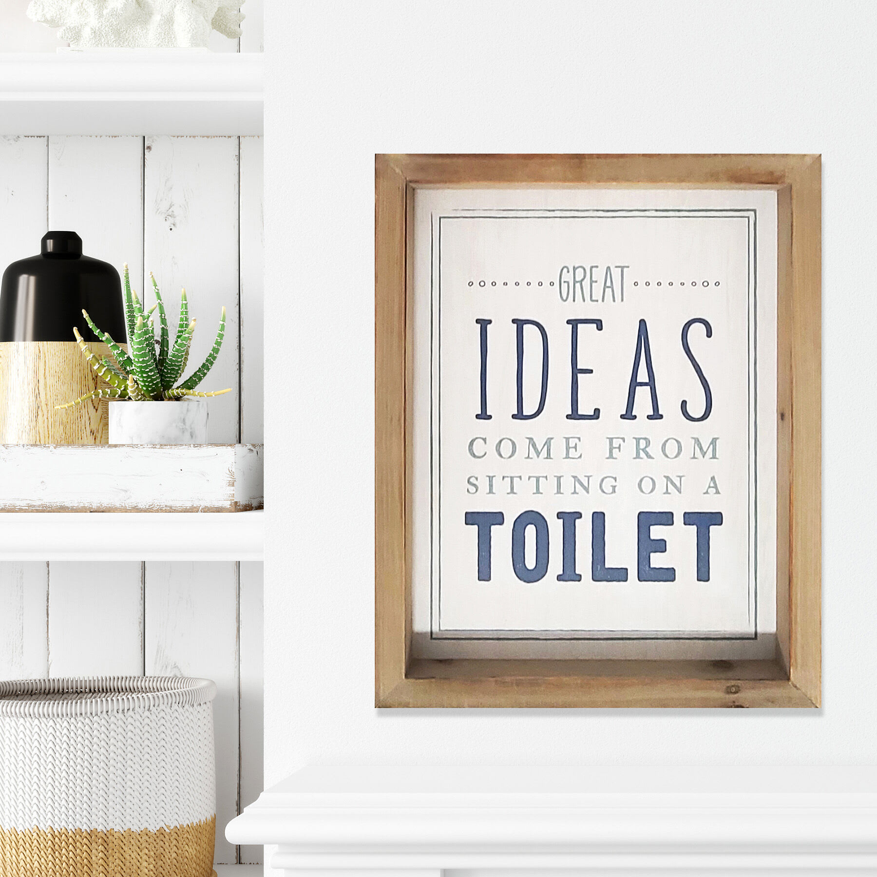 Great Ideas Come from Sitting on The Toilet Framed Wall Art, 8x10
