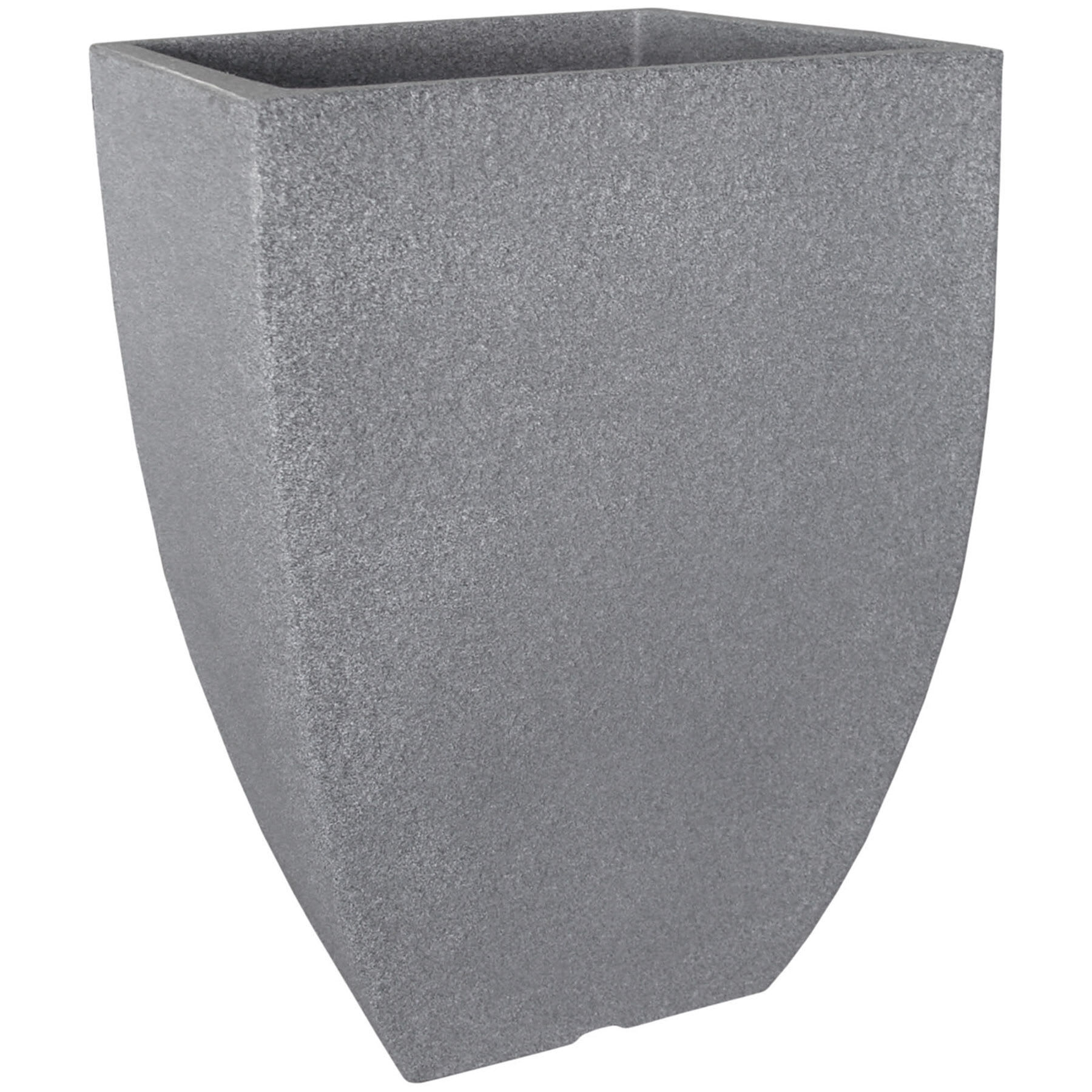 Japi All-Weather Charcoal Grey Square Modern Outdoor Planter, Large