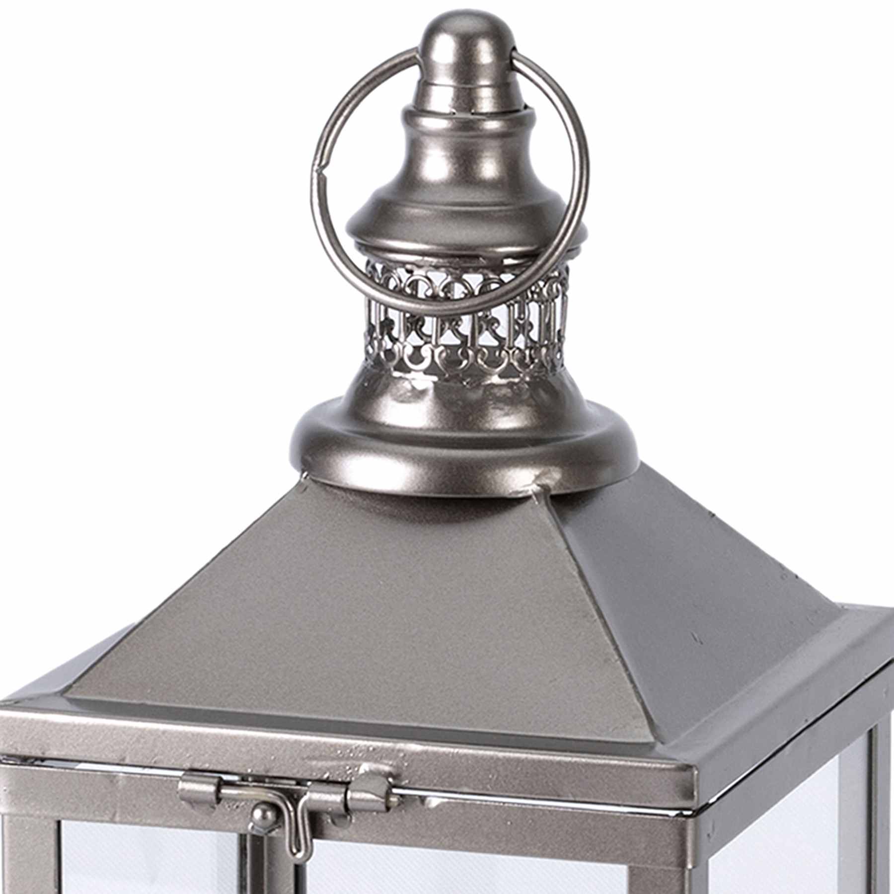 Antique Bronze Metal Lantern, 15.2"