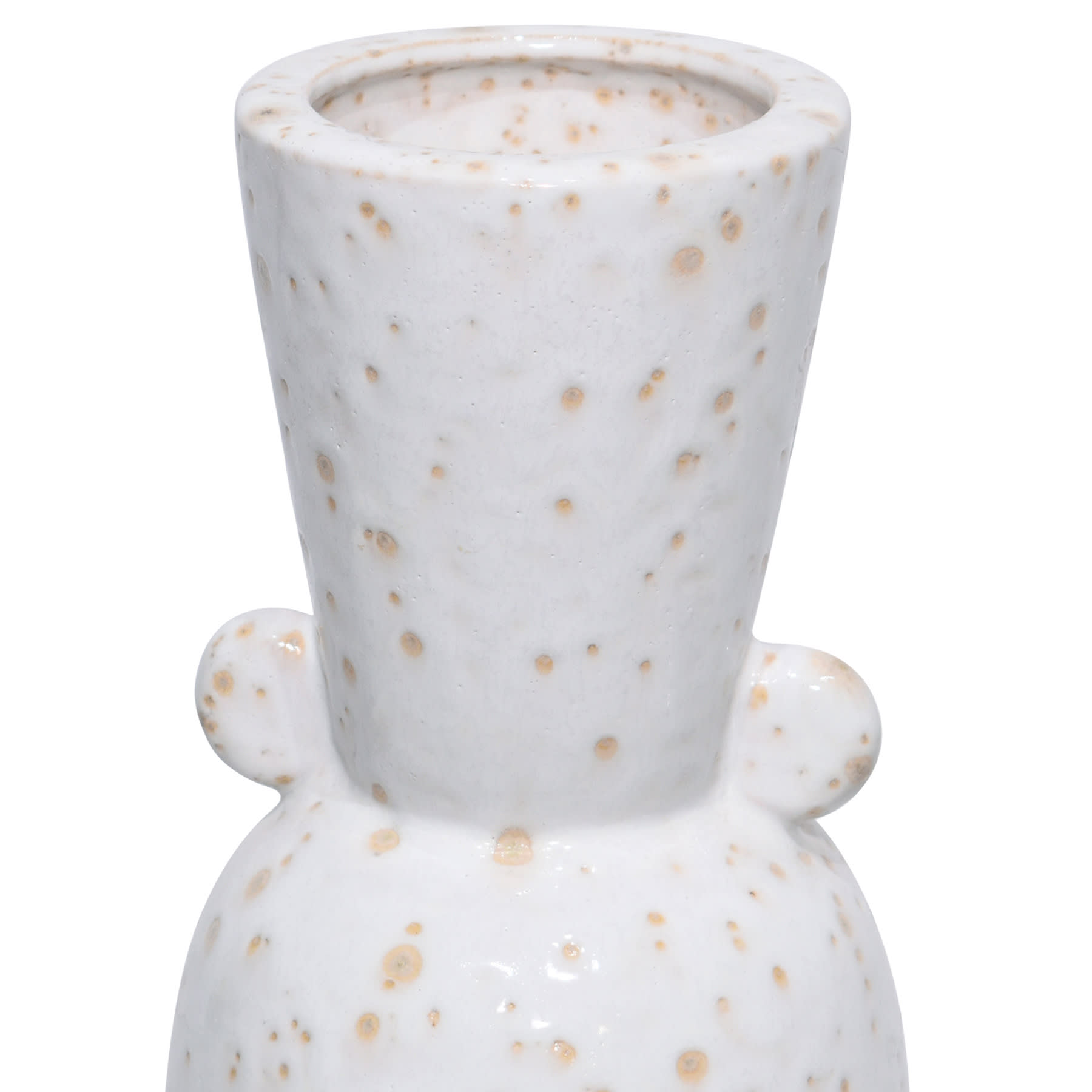 Vana White Ceramic Vase, 15.7"