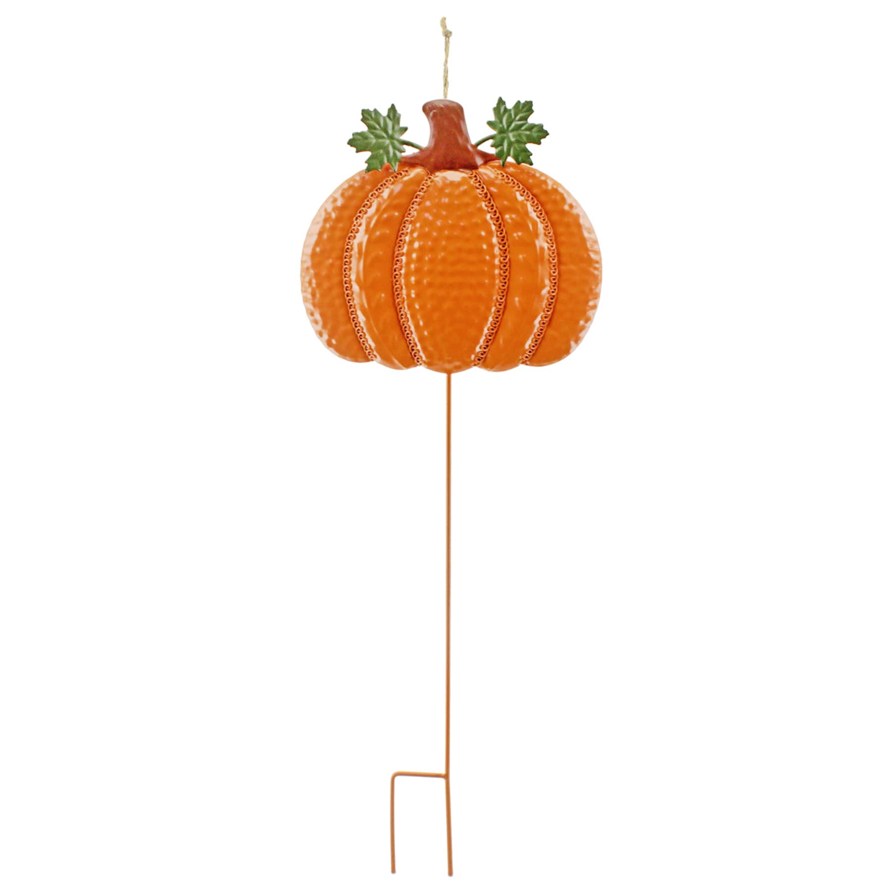 Homespun Harvest Orange Pumpkin Yardstake, 24"