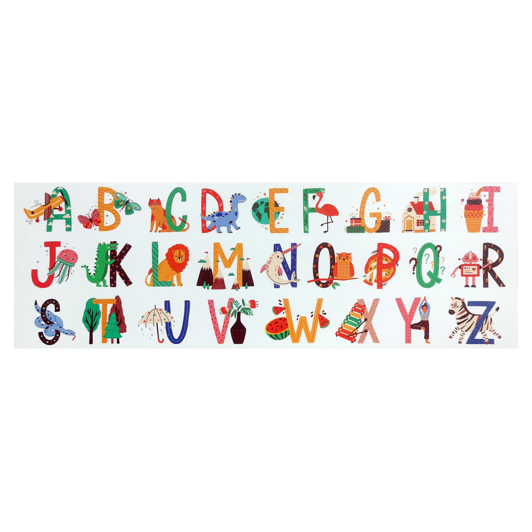 Alphabet Canvas Wall Art, 36x12