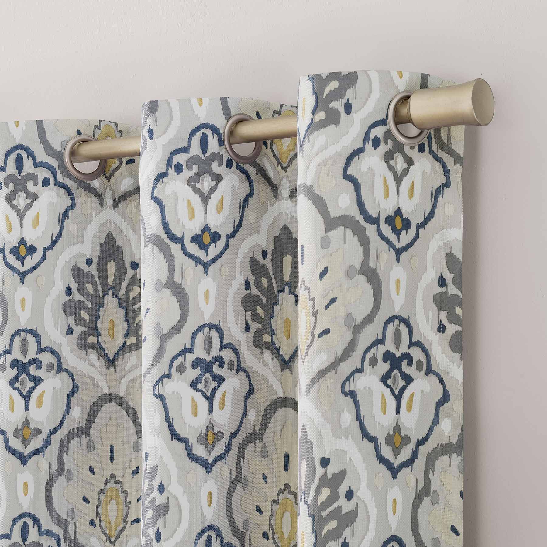 Ferrara Grey Grommet Light Filtering Curtain Panel, 84"