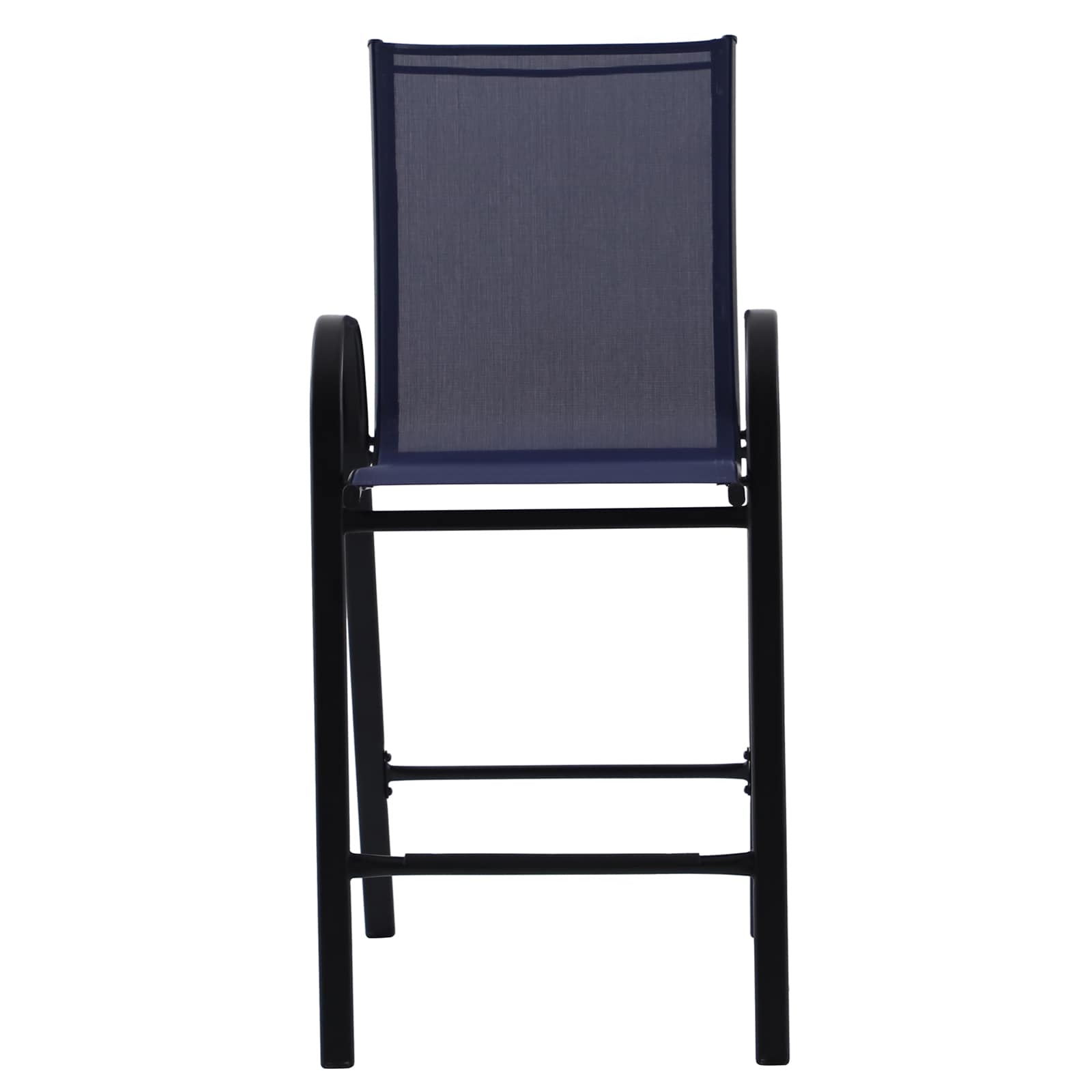 Stackable Sling Patio Barstool, Navy Blue