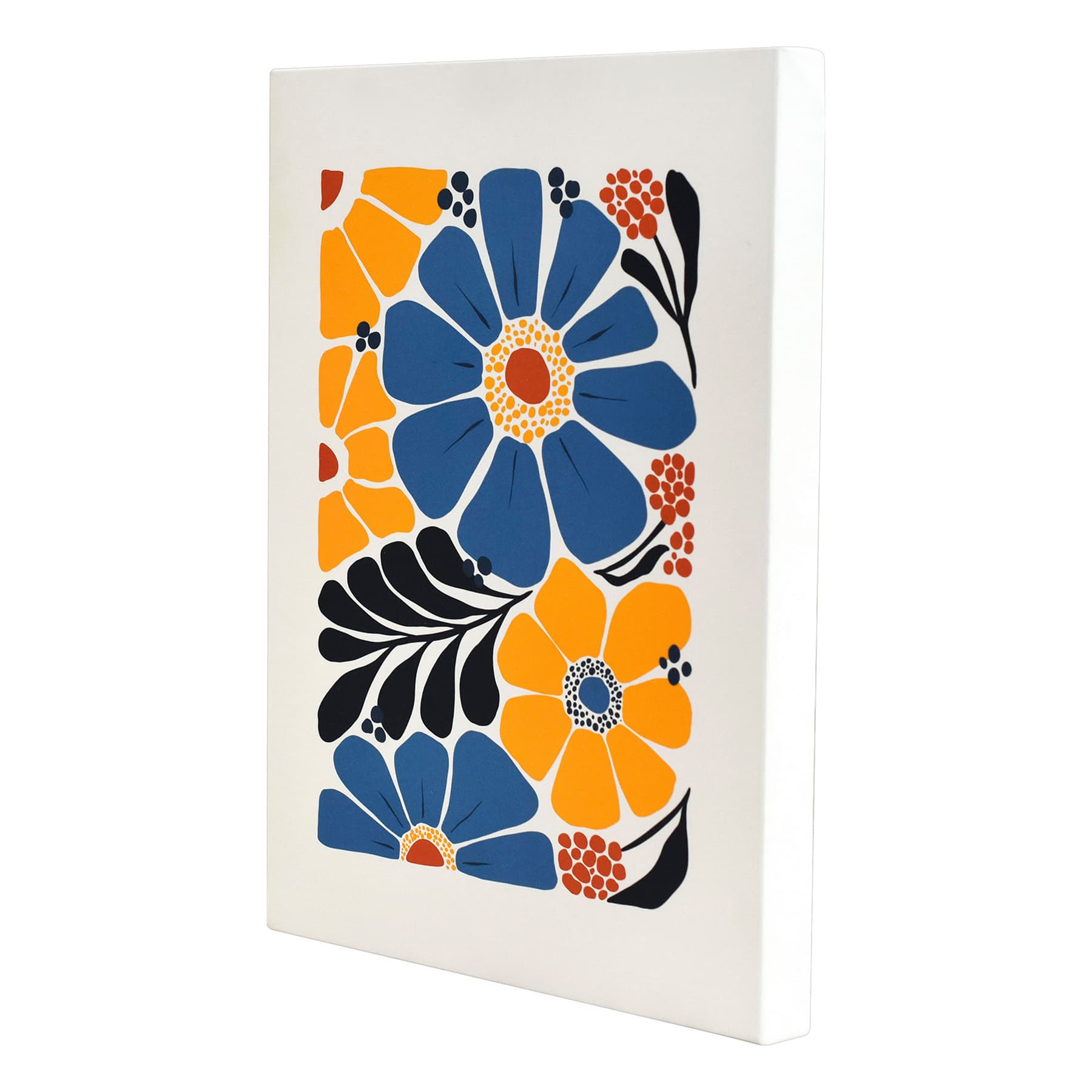 Blue & Yellow Flowers Canvas Wall Art, 12x16