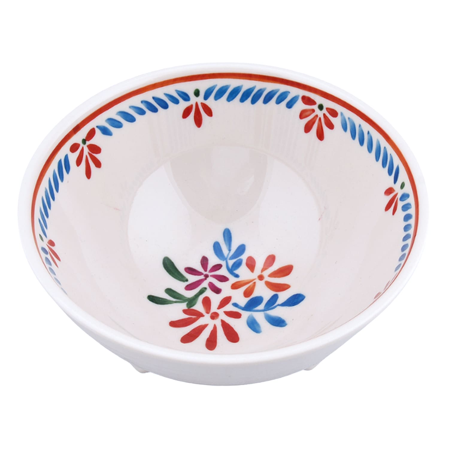 White Floral Melamine Salsa Bowl