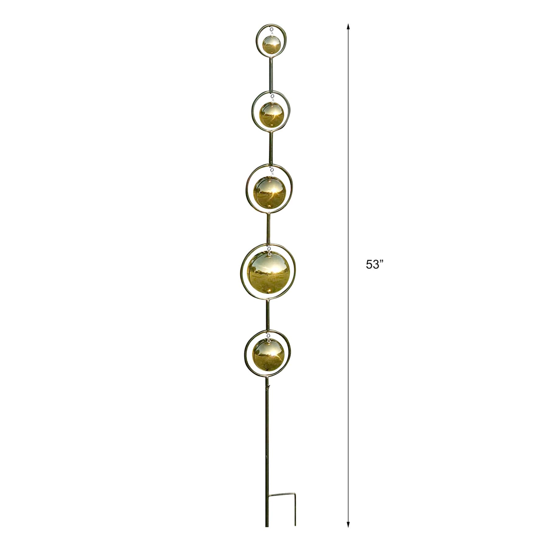 Crosby St. Metal Wire with Gold Ball Yard Stake, 53"