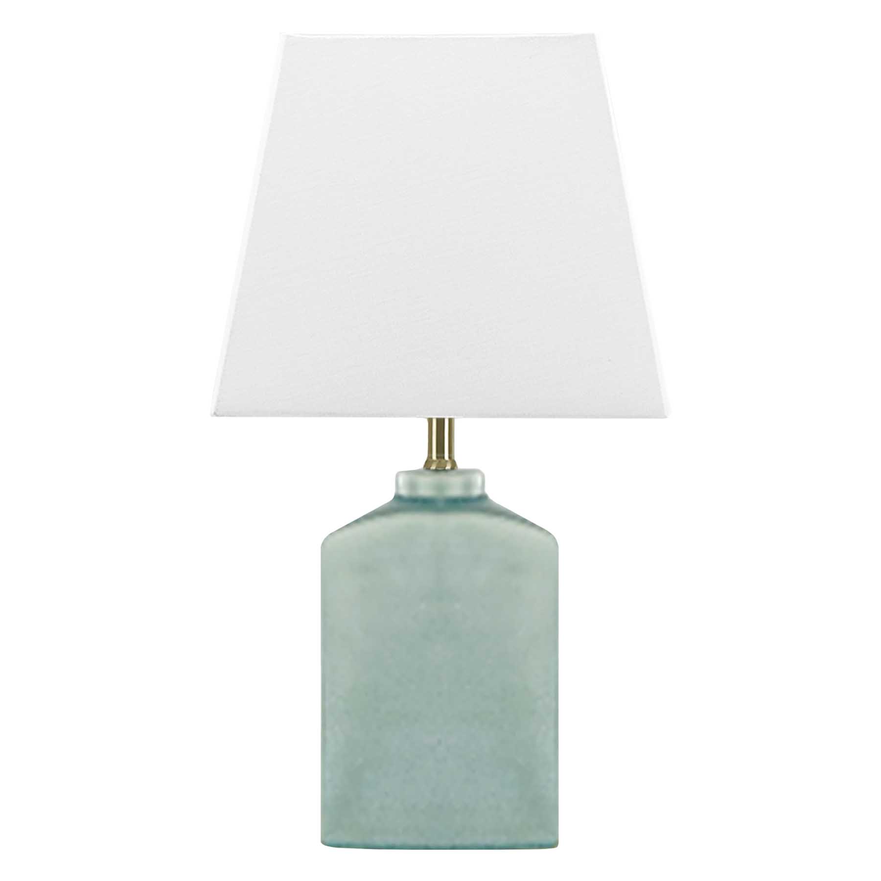 Providence Green Ceramic Square Lamp with Square Shade, 15"