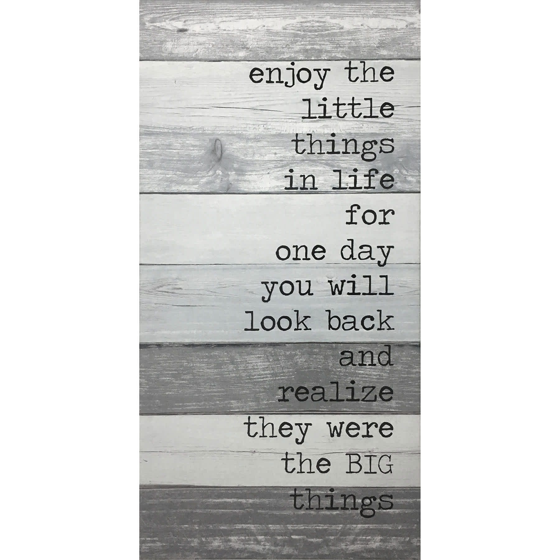Enjoy The Little Things Sentiment Canvas Wall Sign, 12x24