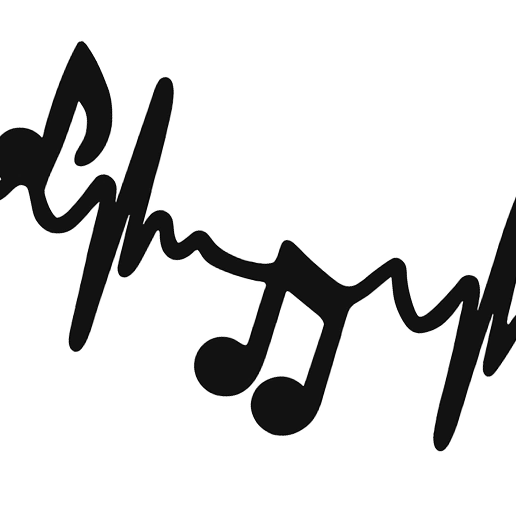 Music Metal Heartbeat Wall Art, 7x28