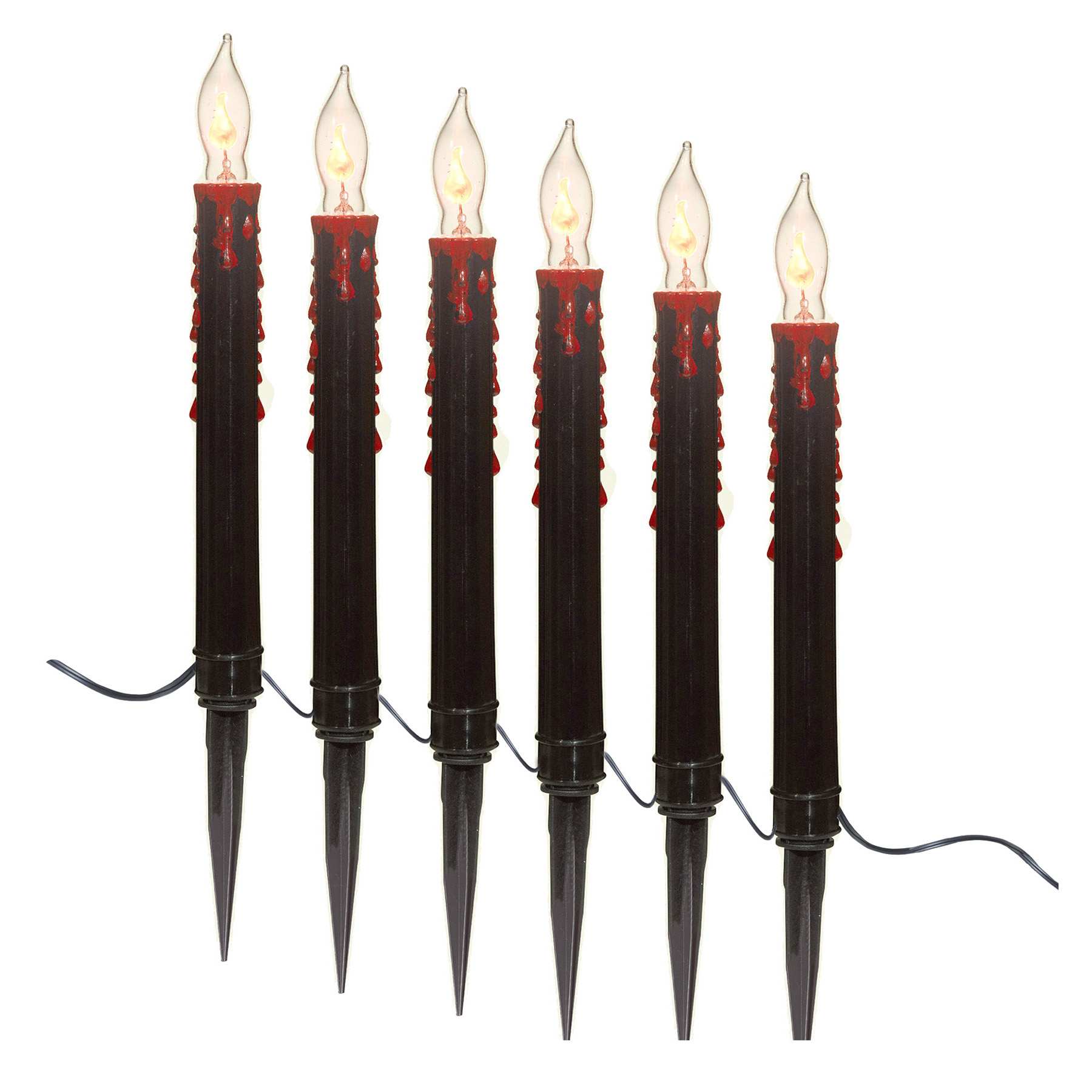 Set of 6 Halloween Corded Candle Lawn Stakes