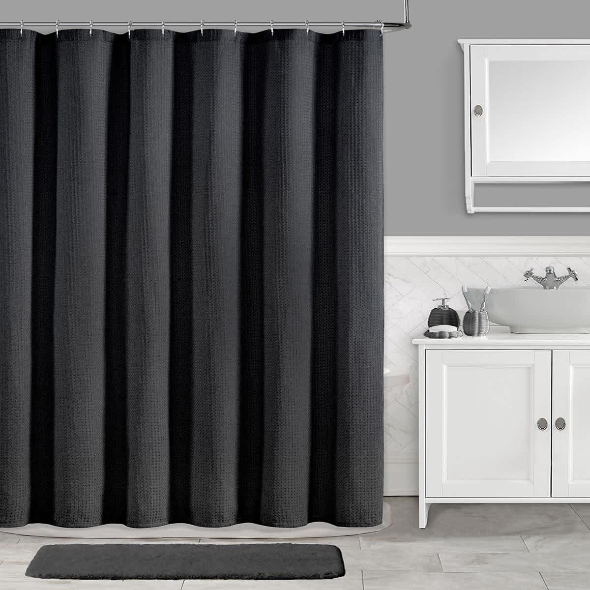 Crosby St. Black Sussex Shower Curtain, 72"