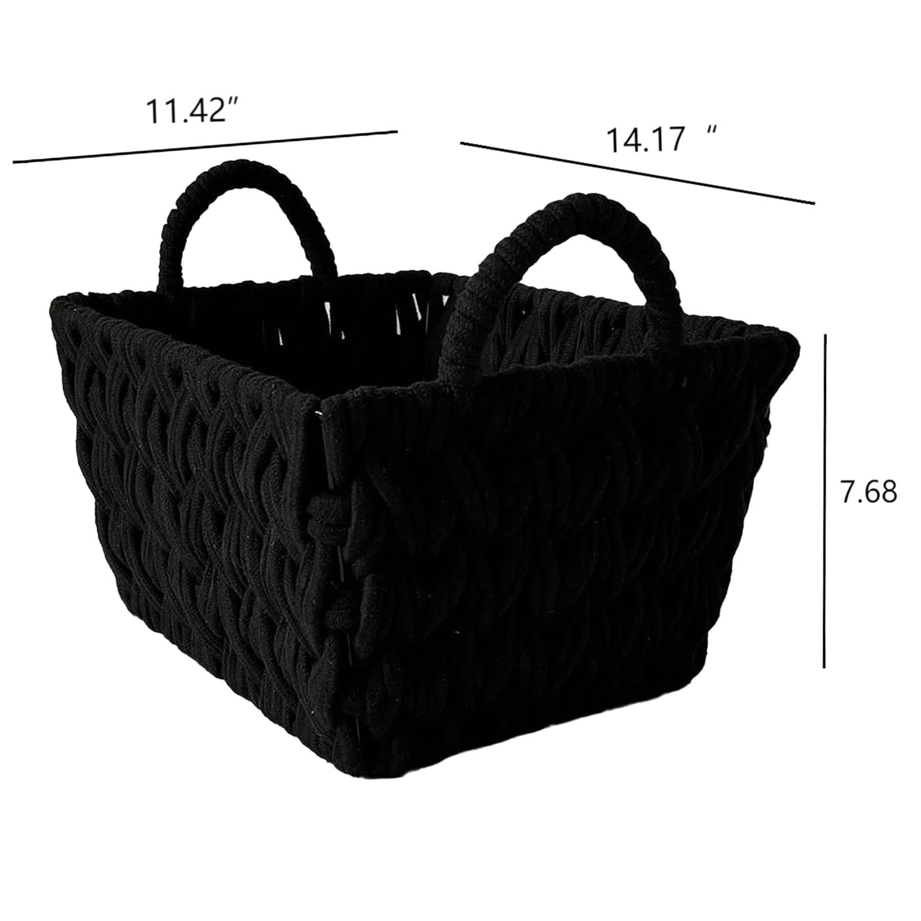 Crosby St. Chunky Rectangle Fabric Storage Basket with Handle, Medium