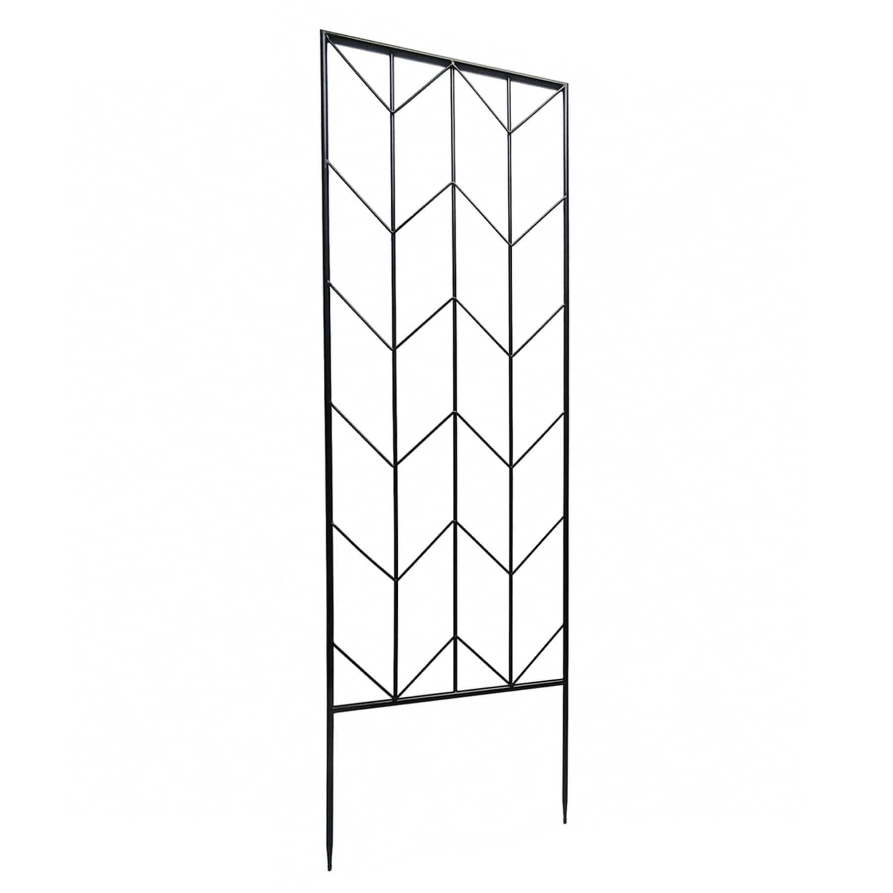 Black Metal Chevron Garden Trellis, 62"