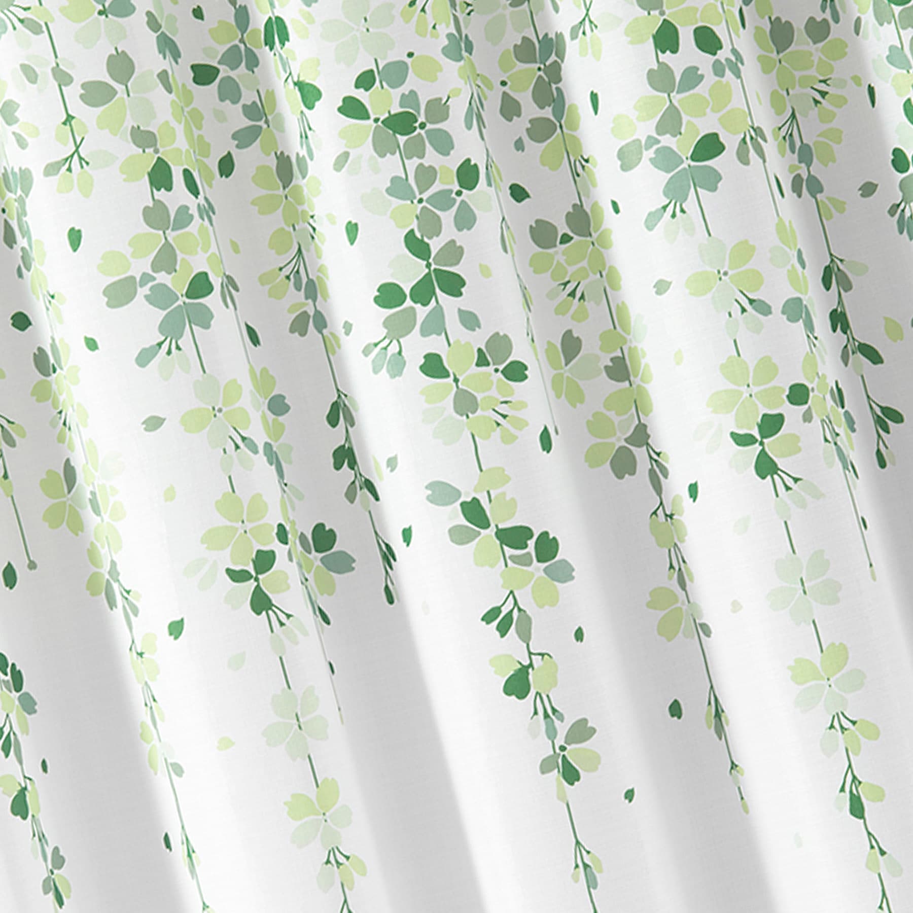 13-Piece Green Weeping Flowers Shower Curtain Set, 72"