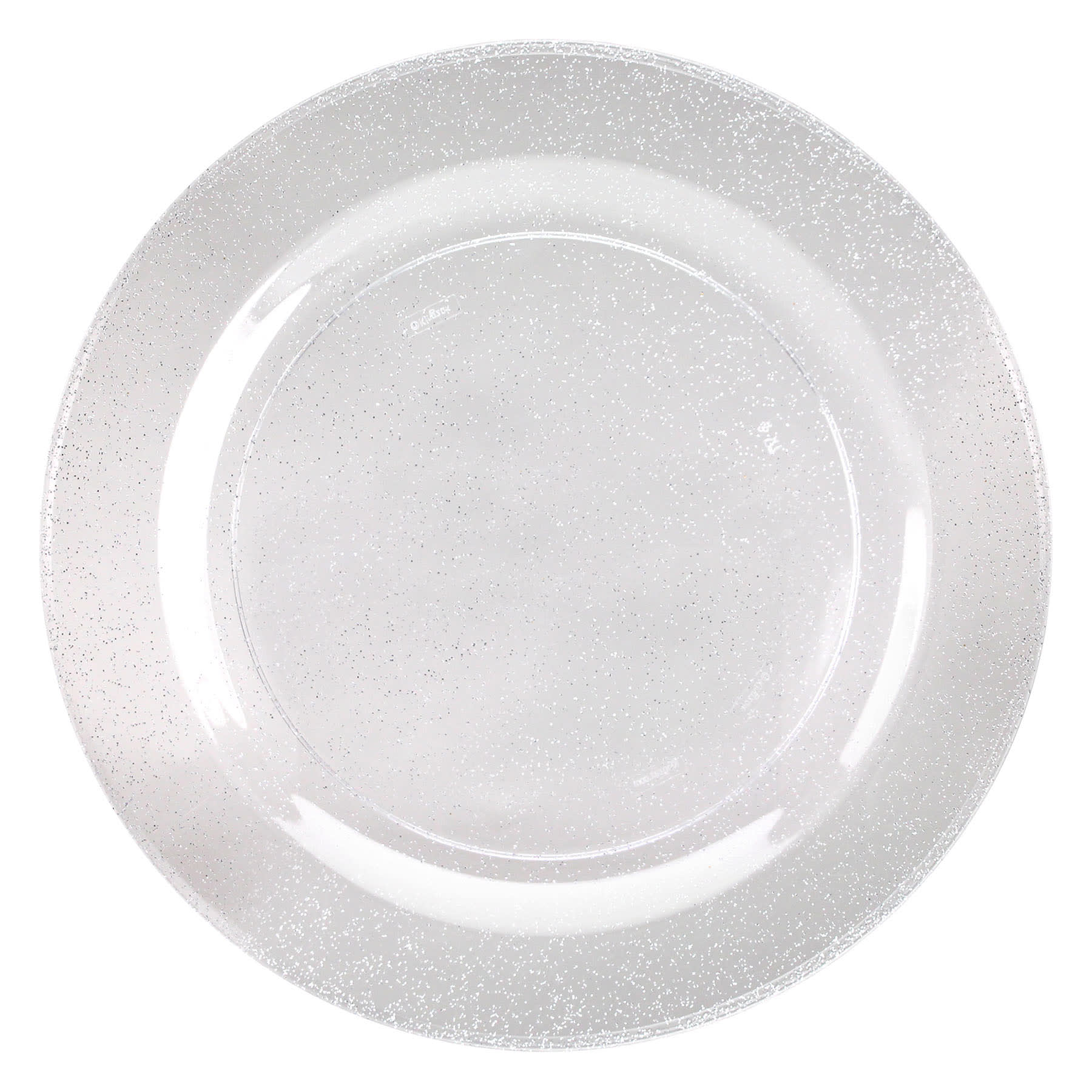 Silver Glittered Plastic Plate, 10.25"
