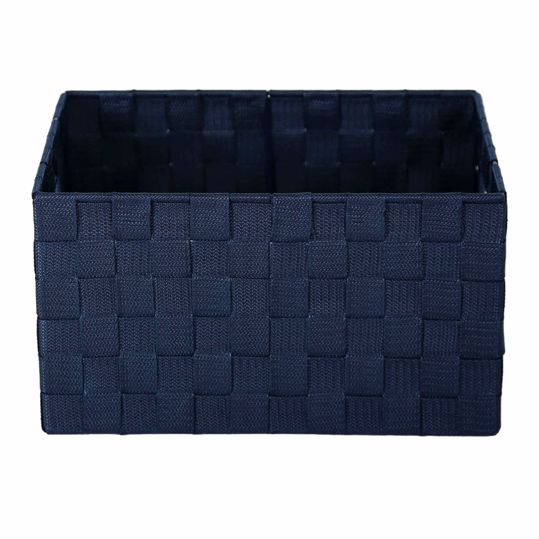Frankin Navy Blue Woven Rectangle Storage Basket, Small