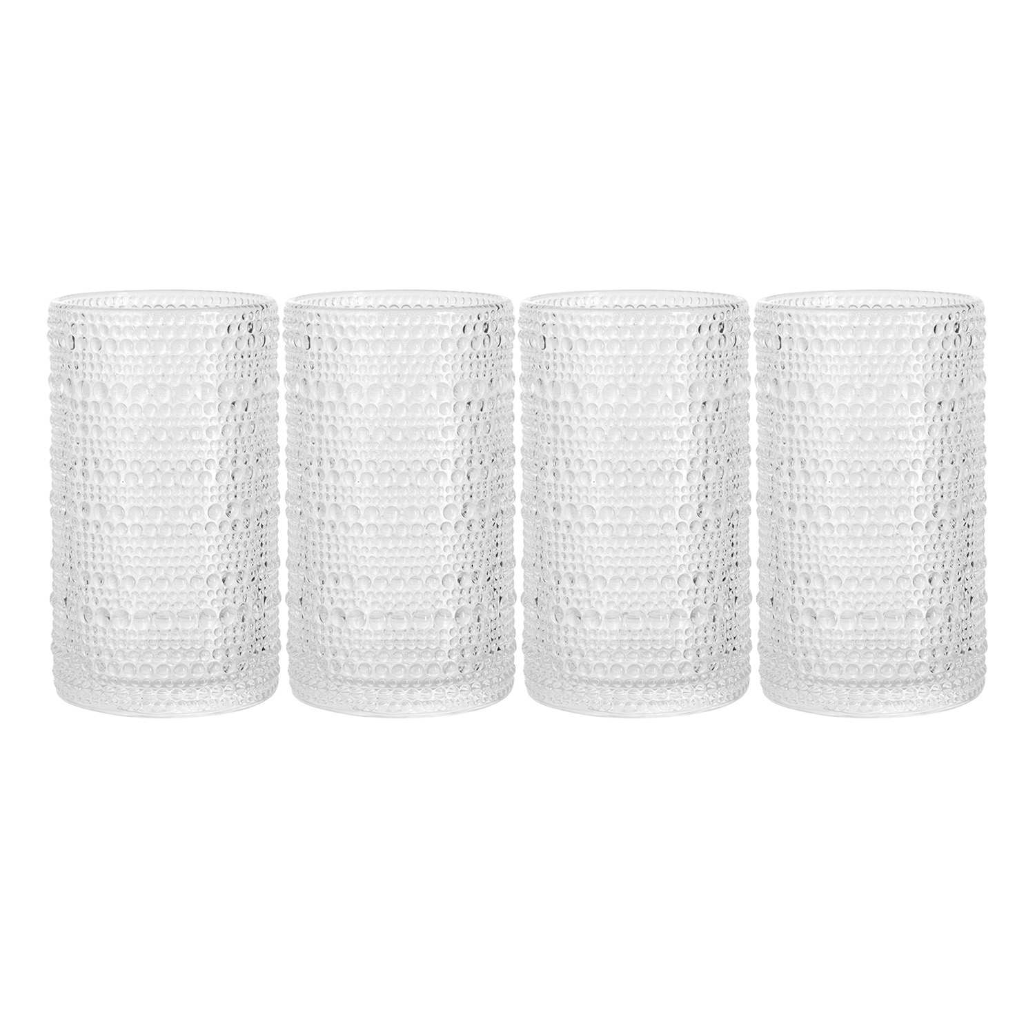 Set of 4 Clear Spectra Highball Glasses, 15oz