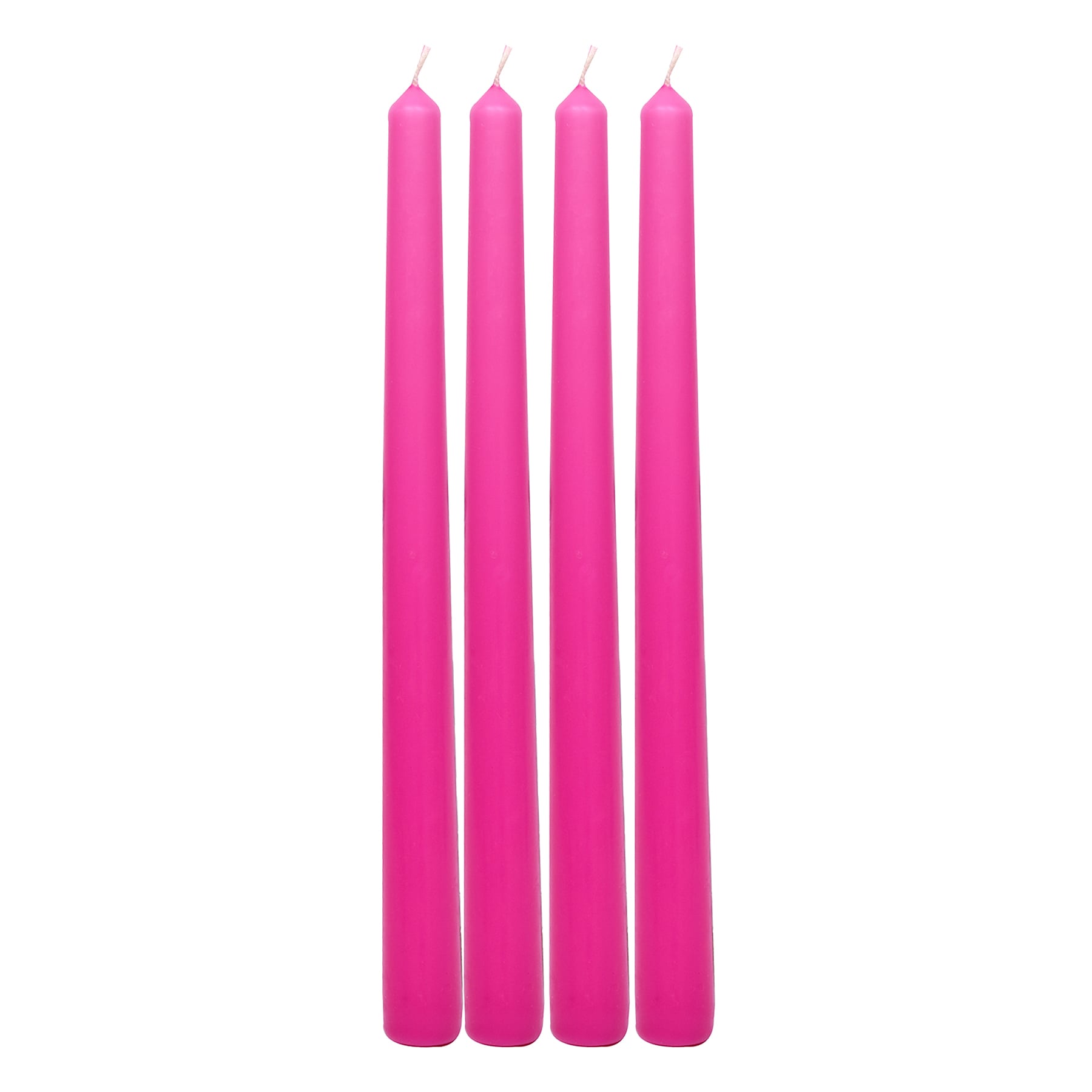 4-Pack Pink Unscented Overdip Taper Candles, 10"