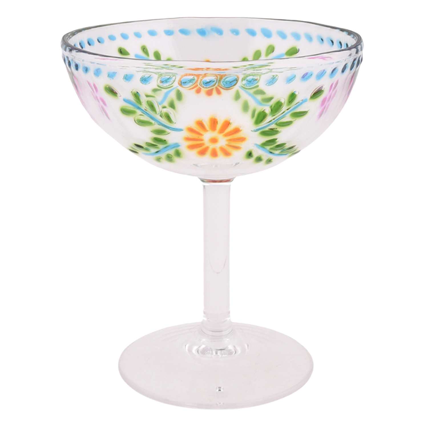 Acrylic Multicolor Embossed Clear Margarita Glass