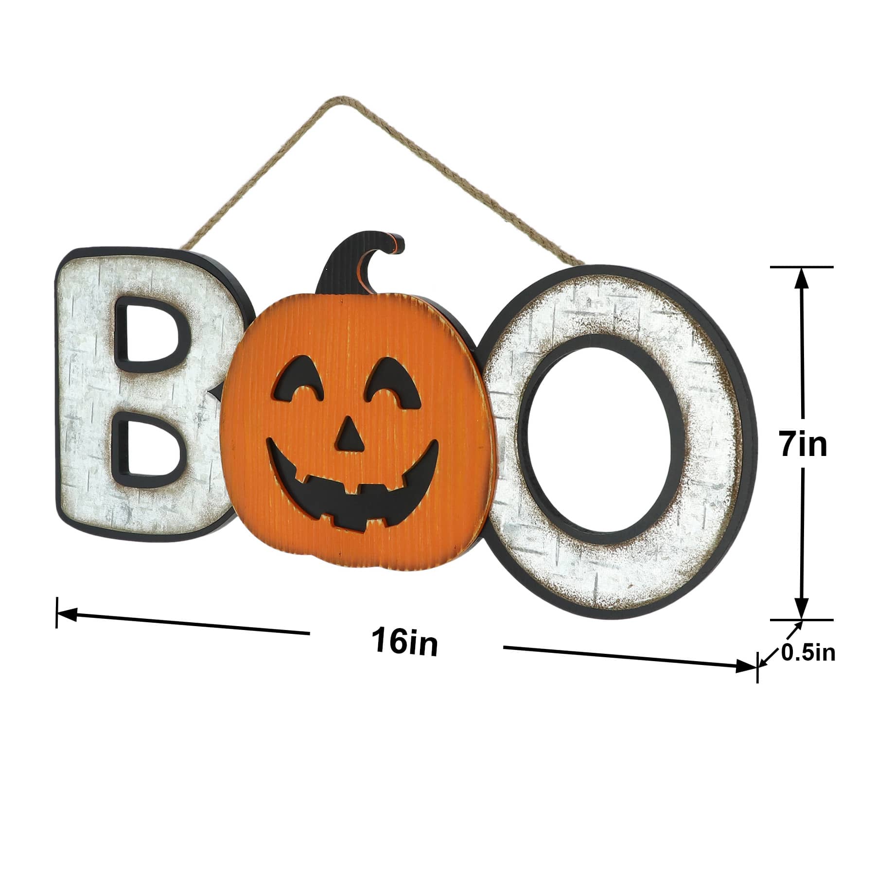 BOO Wooden Wall Sign, 16x7