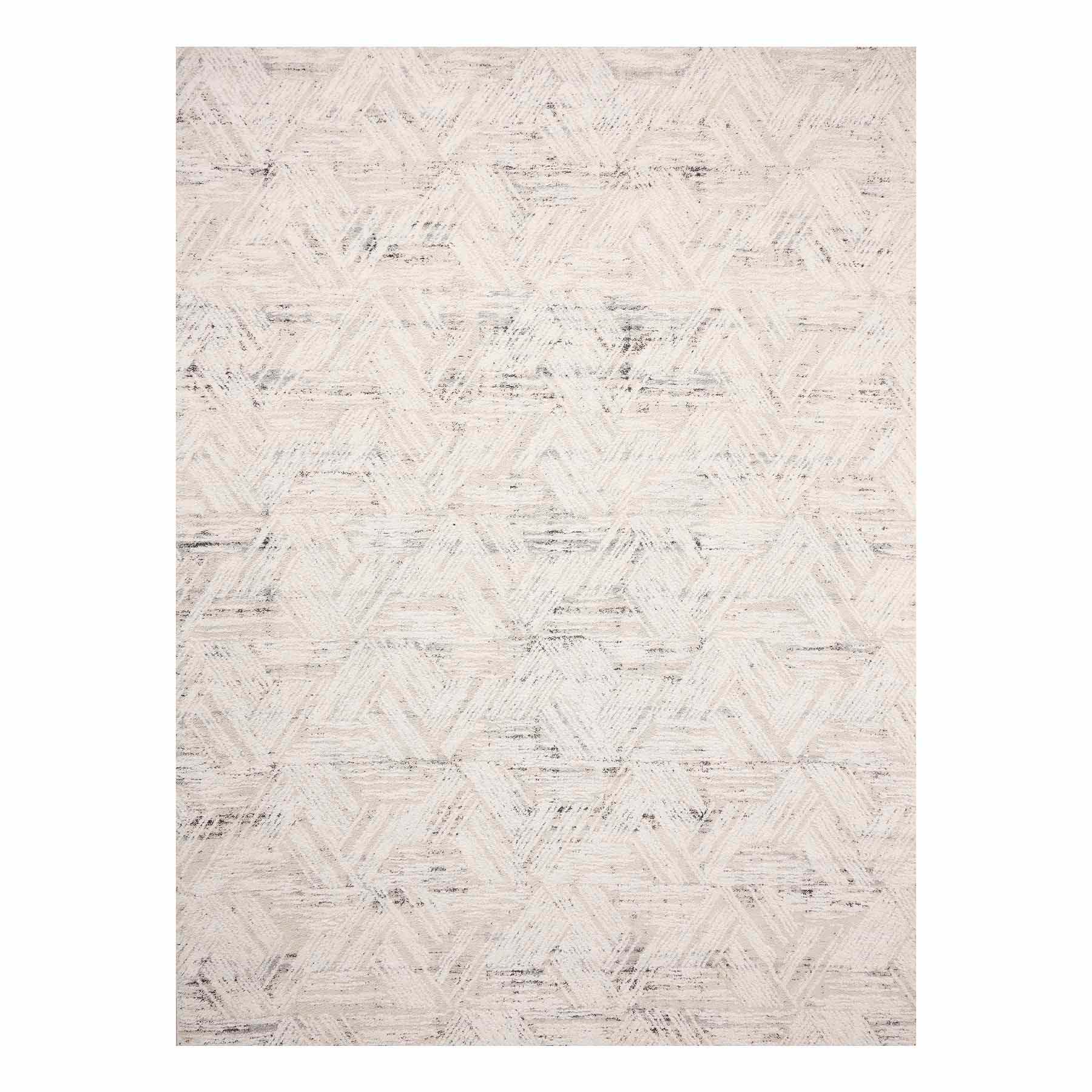 (B593) Ivory Boulder Diamond Area Rug, 9x12