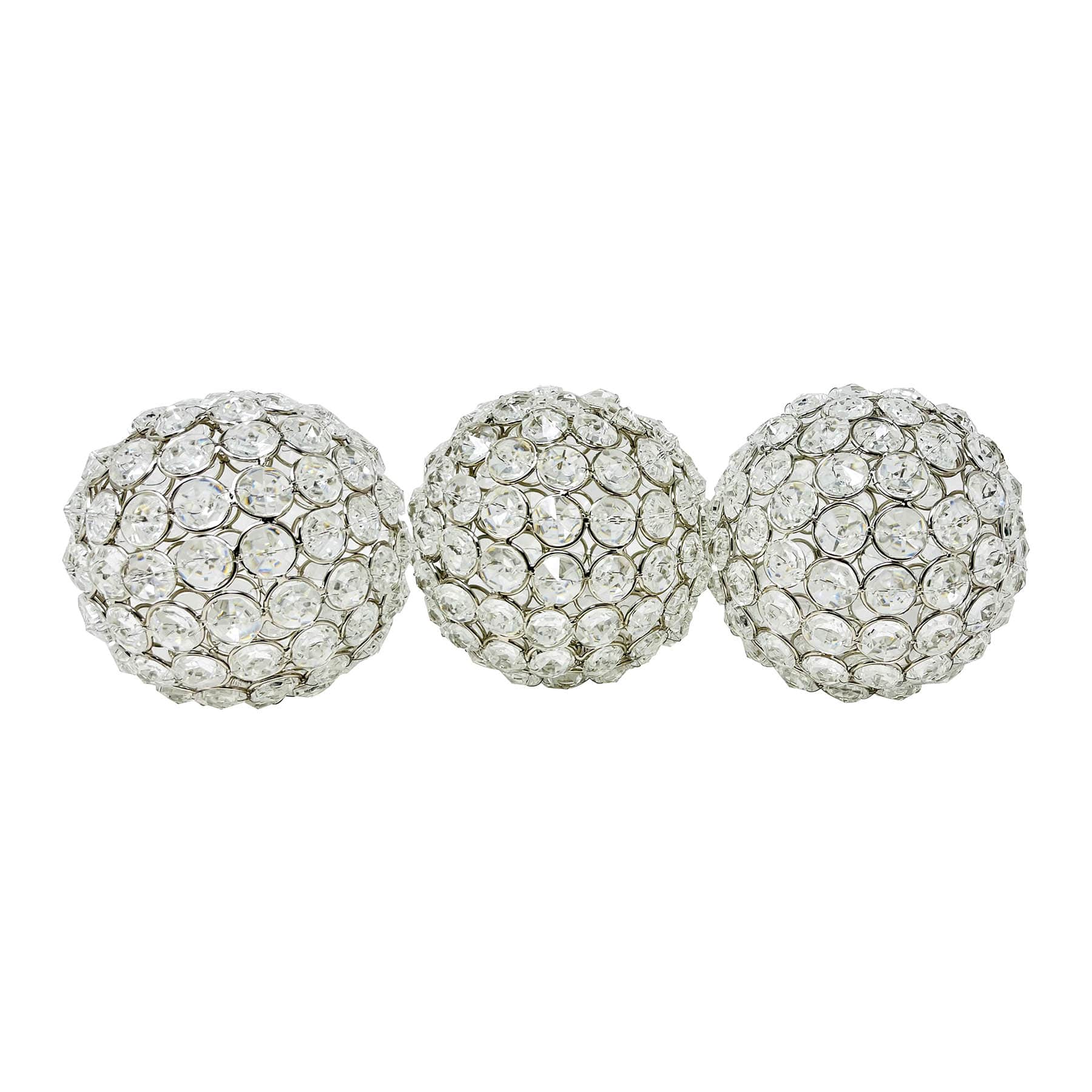 Set of 3 Clear Crystal Orb Set