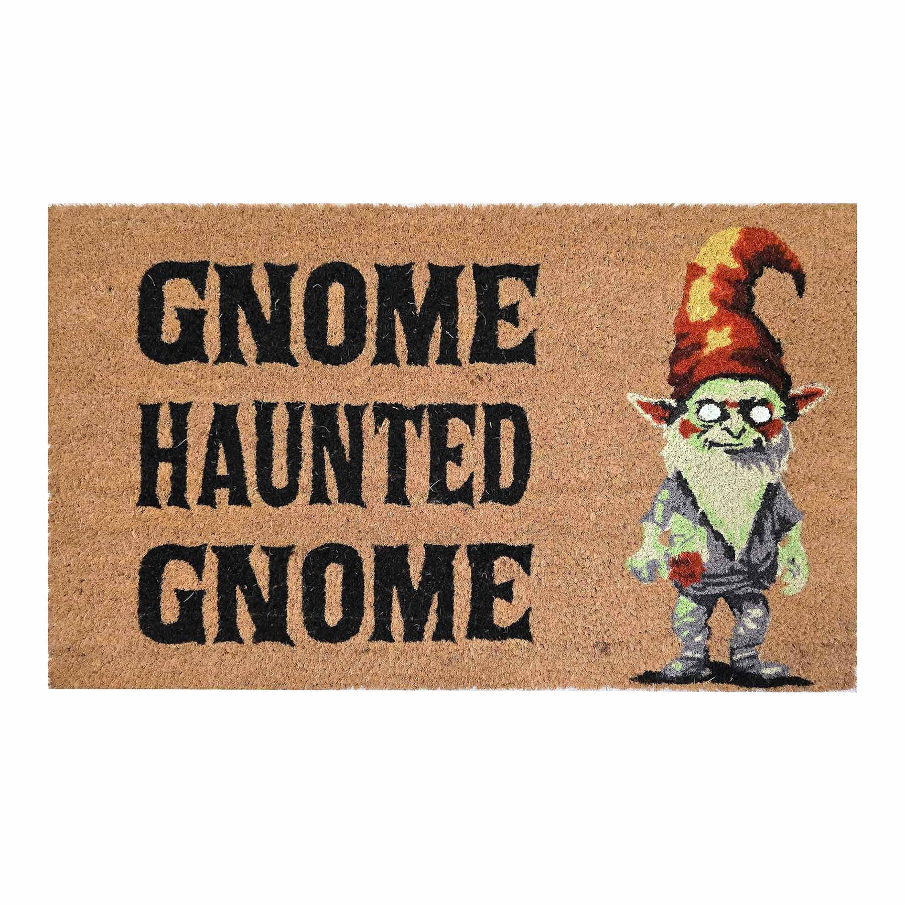 Grim Gardens Glow Gnome Haunted Gnome Coir Mat, 18x30