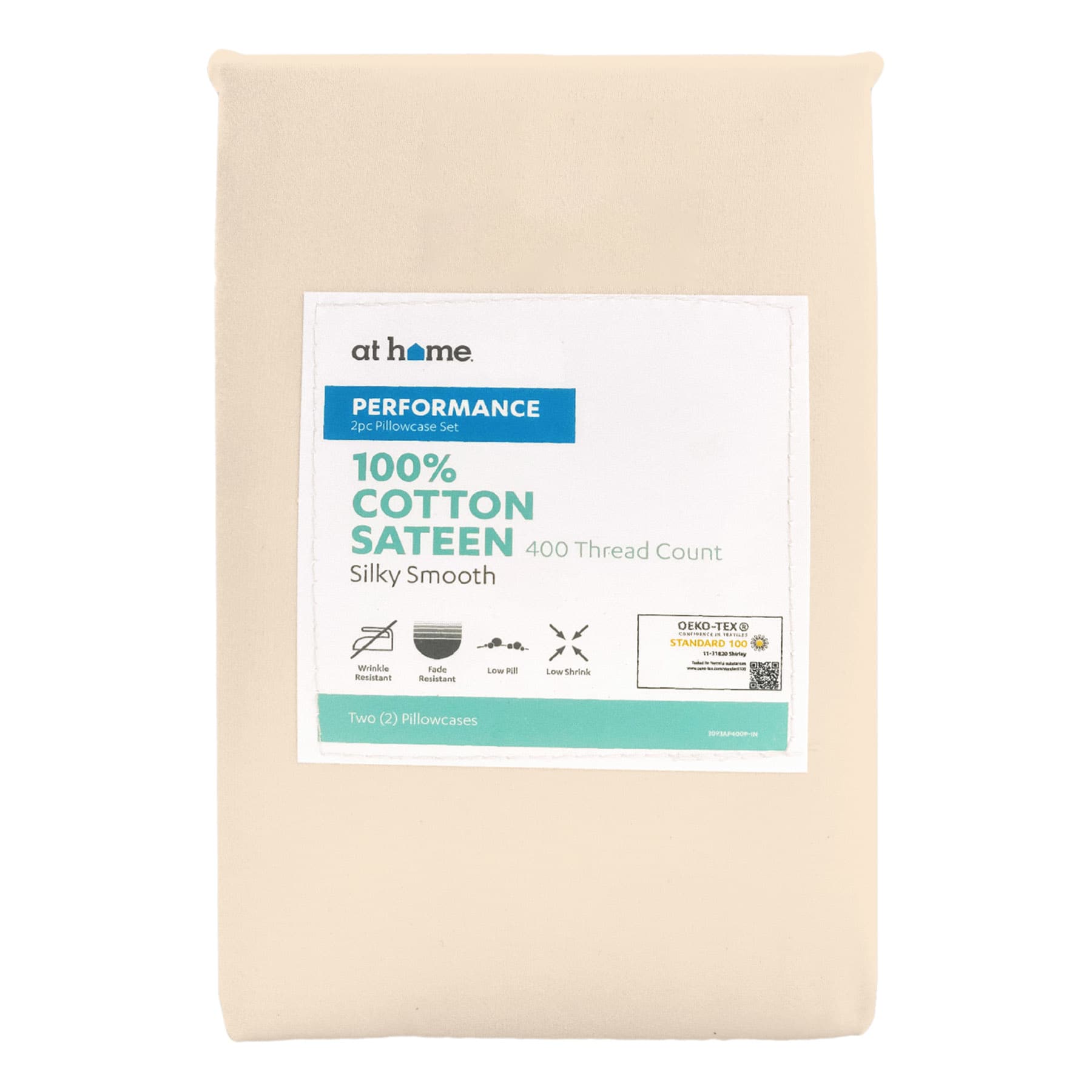2-Piece Pink 400 Thread Count Cotton Performance Pillowcase Set, Standard