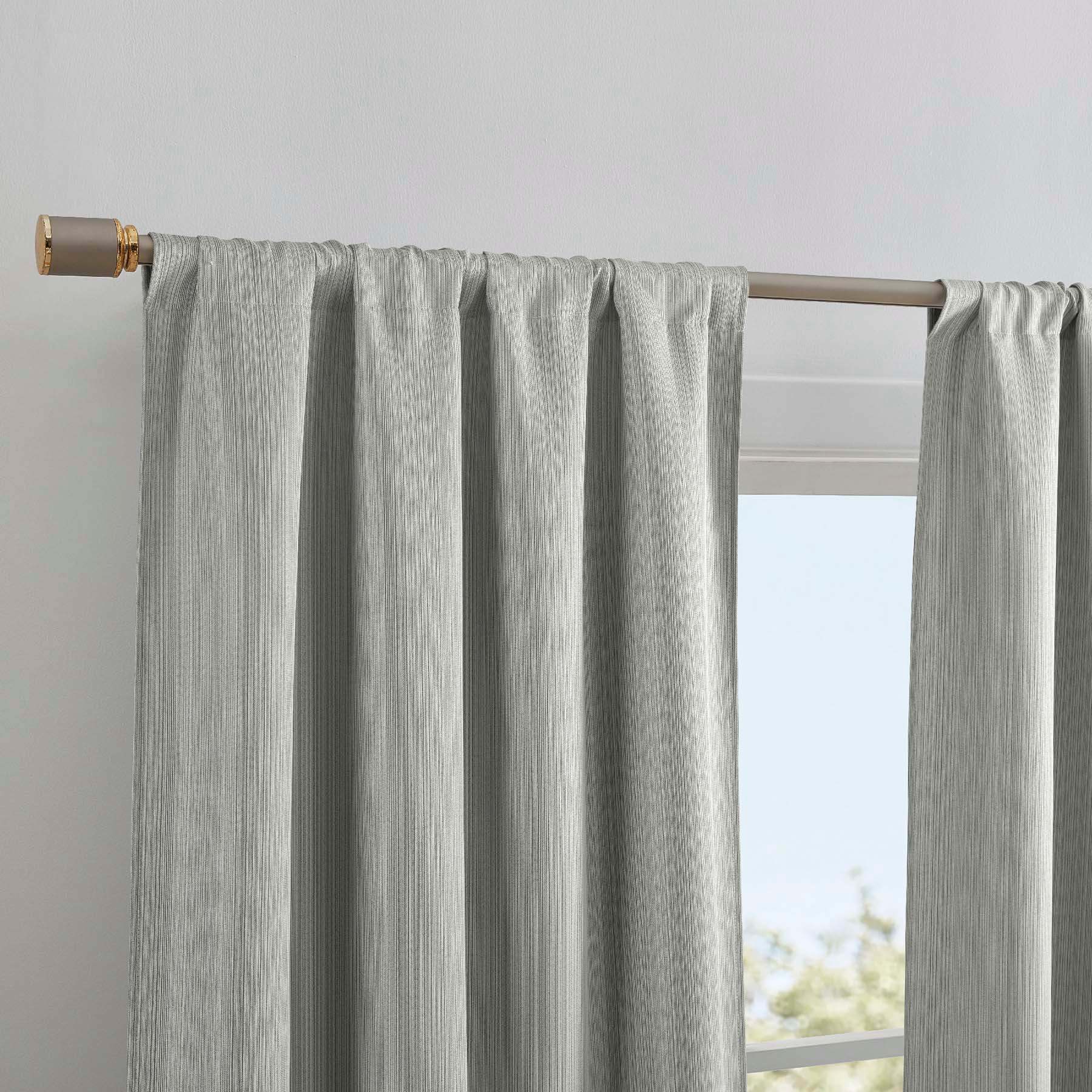 Eastwood Light Grey Thermal Weave Room Darkening Curtain Panel, 84"