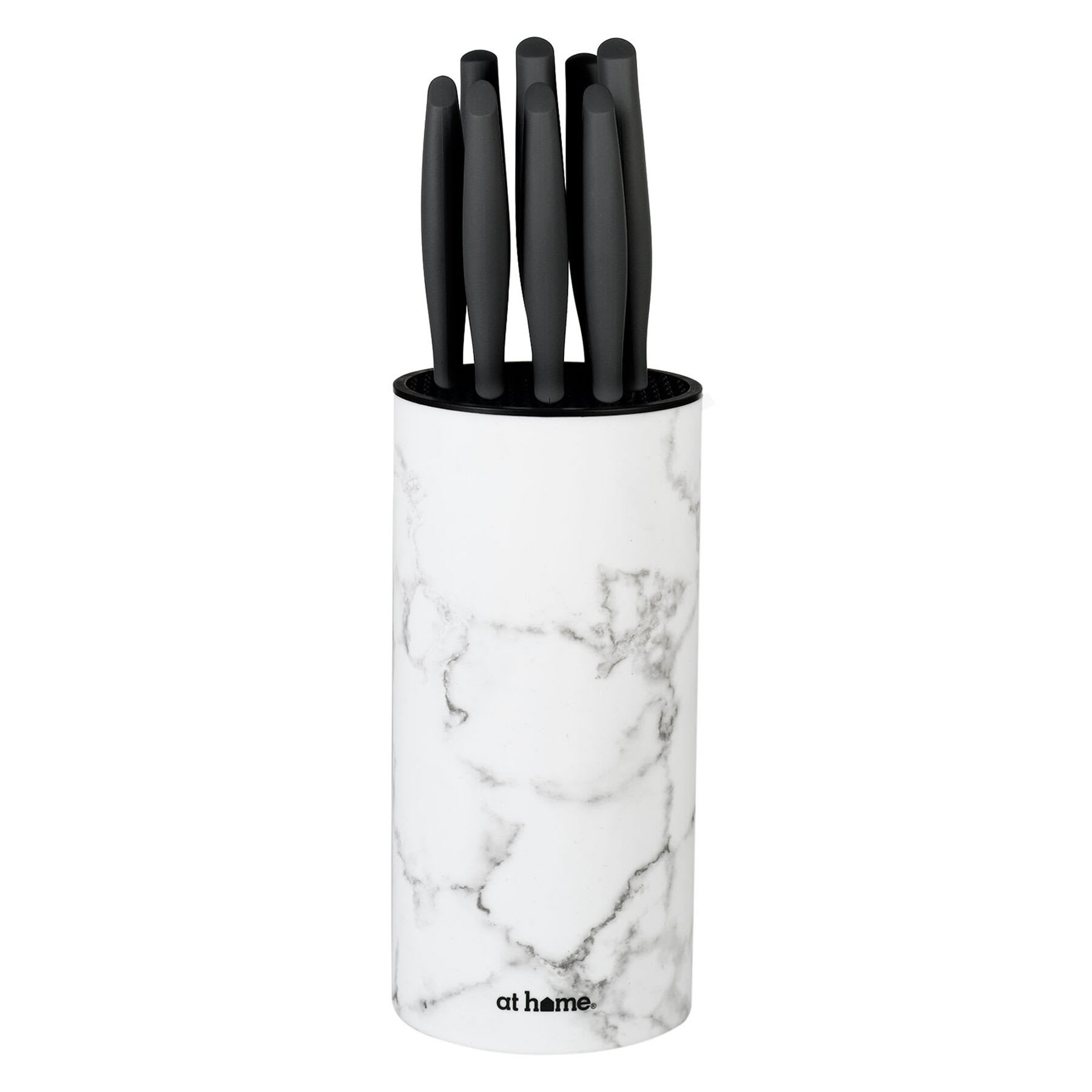 9-Piece Marble-Look Stainless Steel Knife Block Set