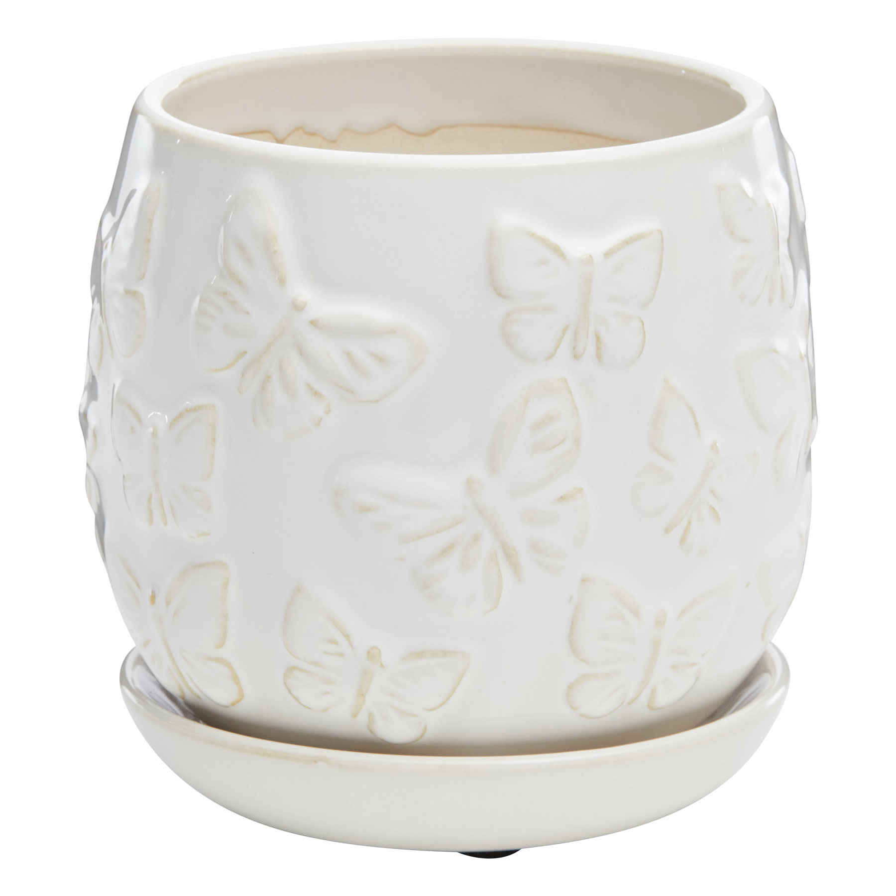 Indoor White Butterfly Pot, Small