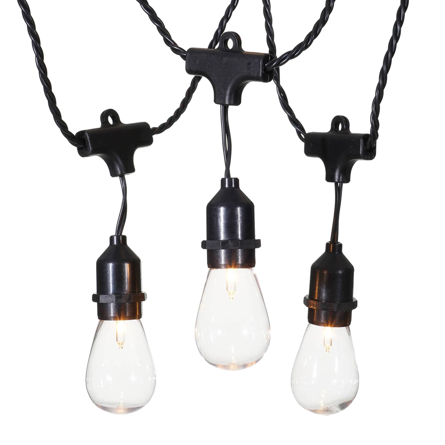 30-Count Clear D40 Edison String Lights with Black Commercial Wire