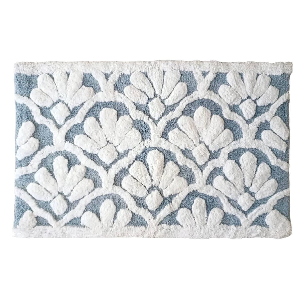 Providence Light Blue Shell Bath Rug, 20x30