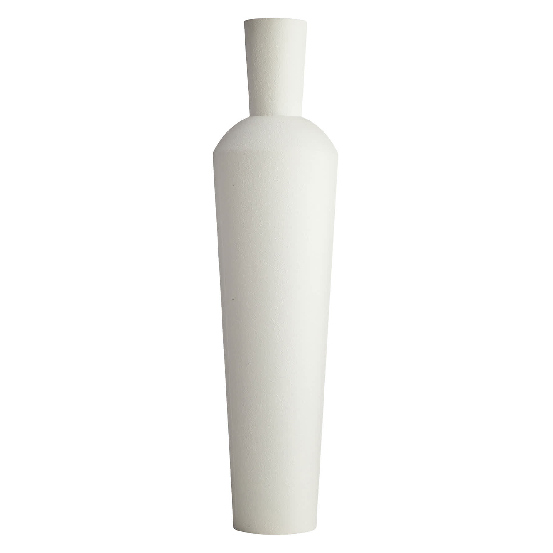 White Oversized Metal Bottle Vase, 36"