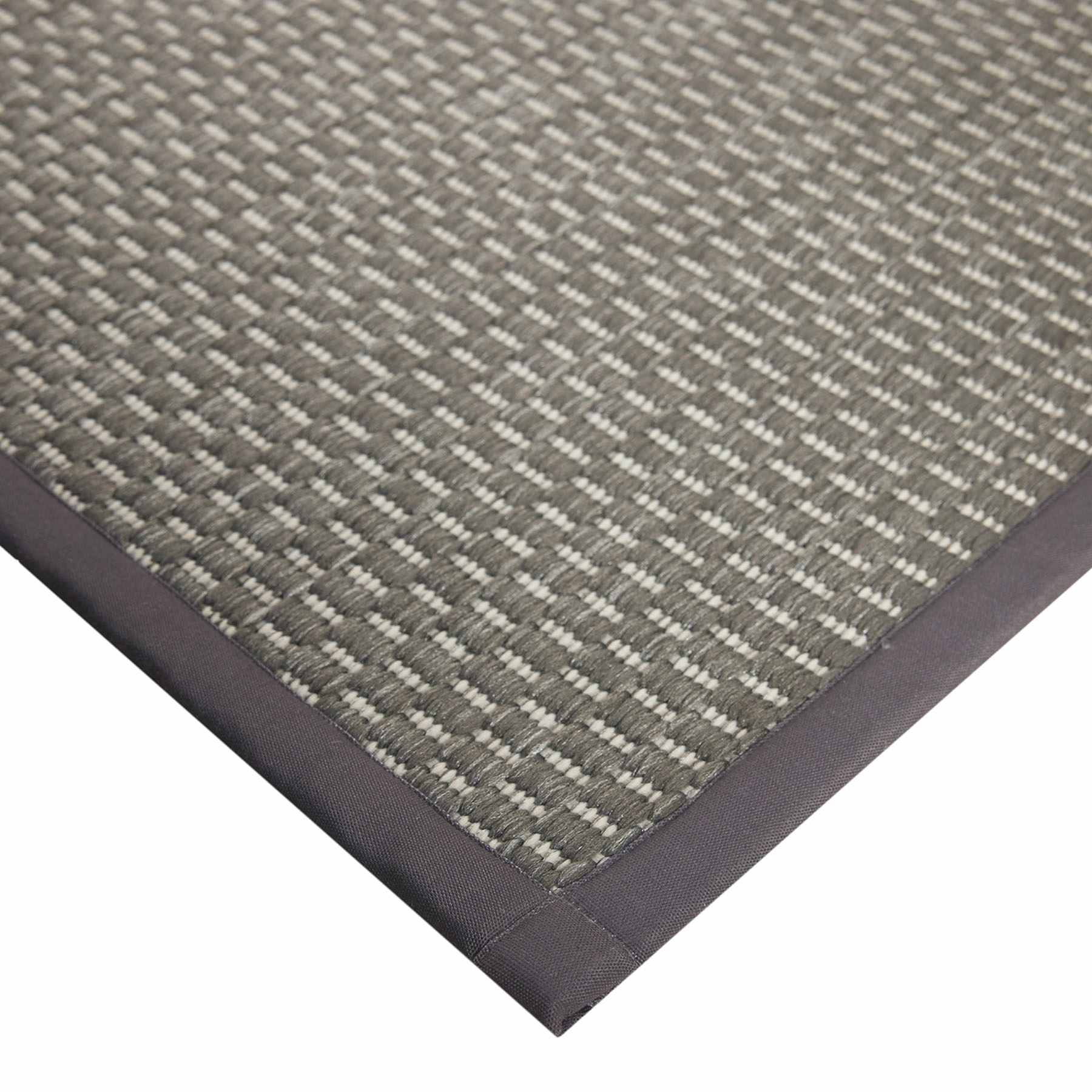Tonal Light Grey Puff-Back Washable Kitchen Runner, 2x5