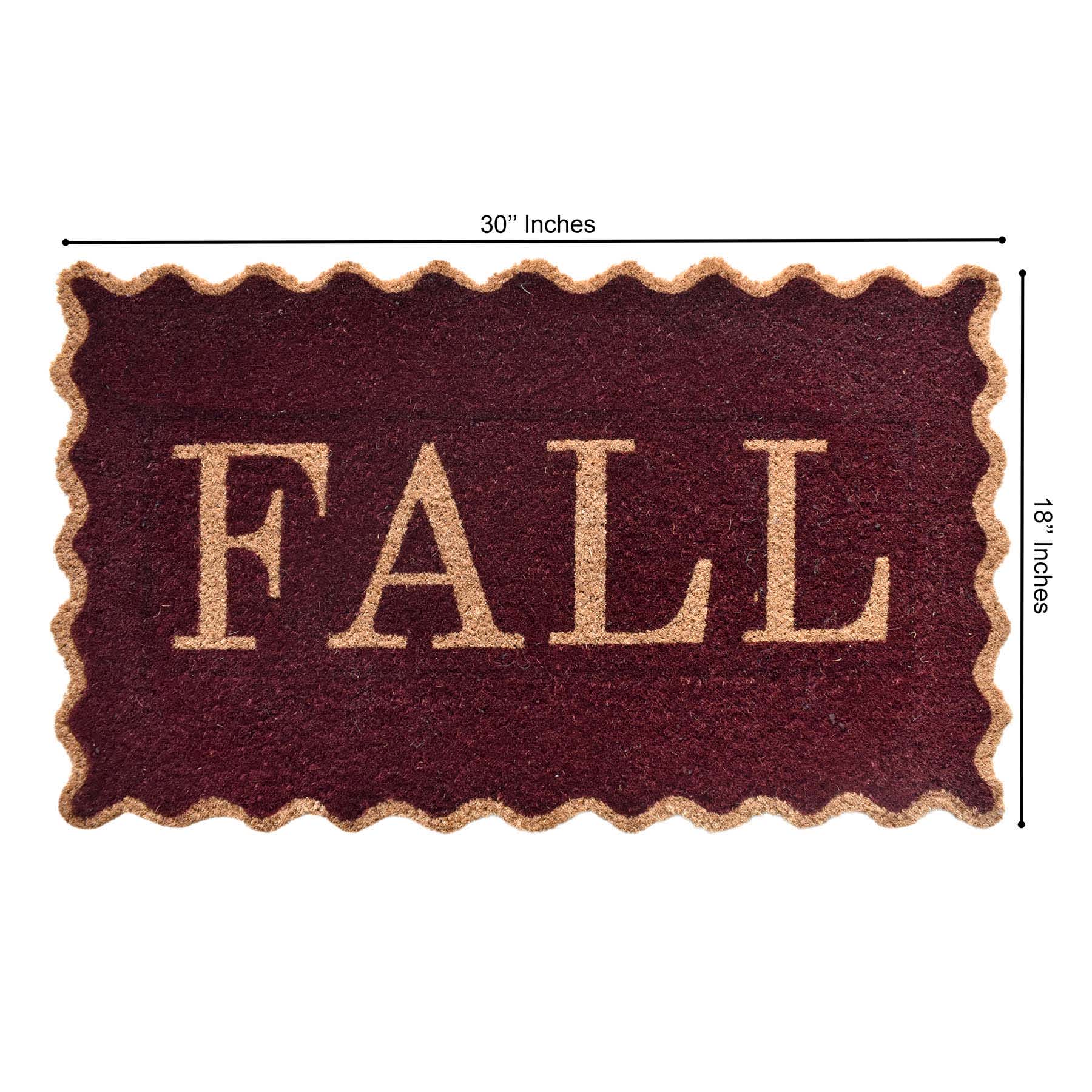 Fall Scalloped Edge Coir Mat, 18x30