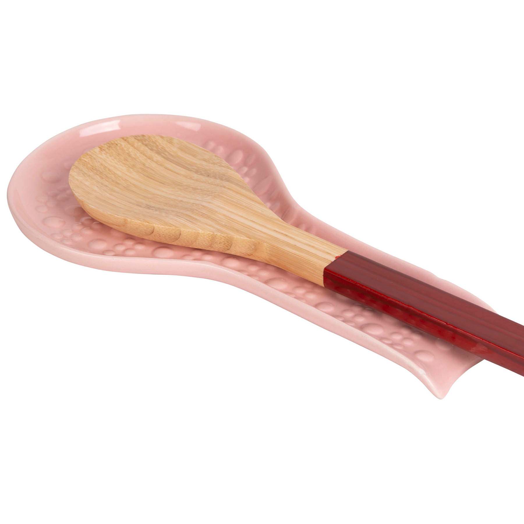 Pink Halo Dots Spoon Rest, 9.6"