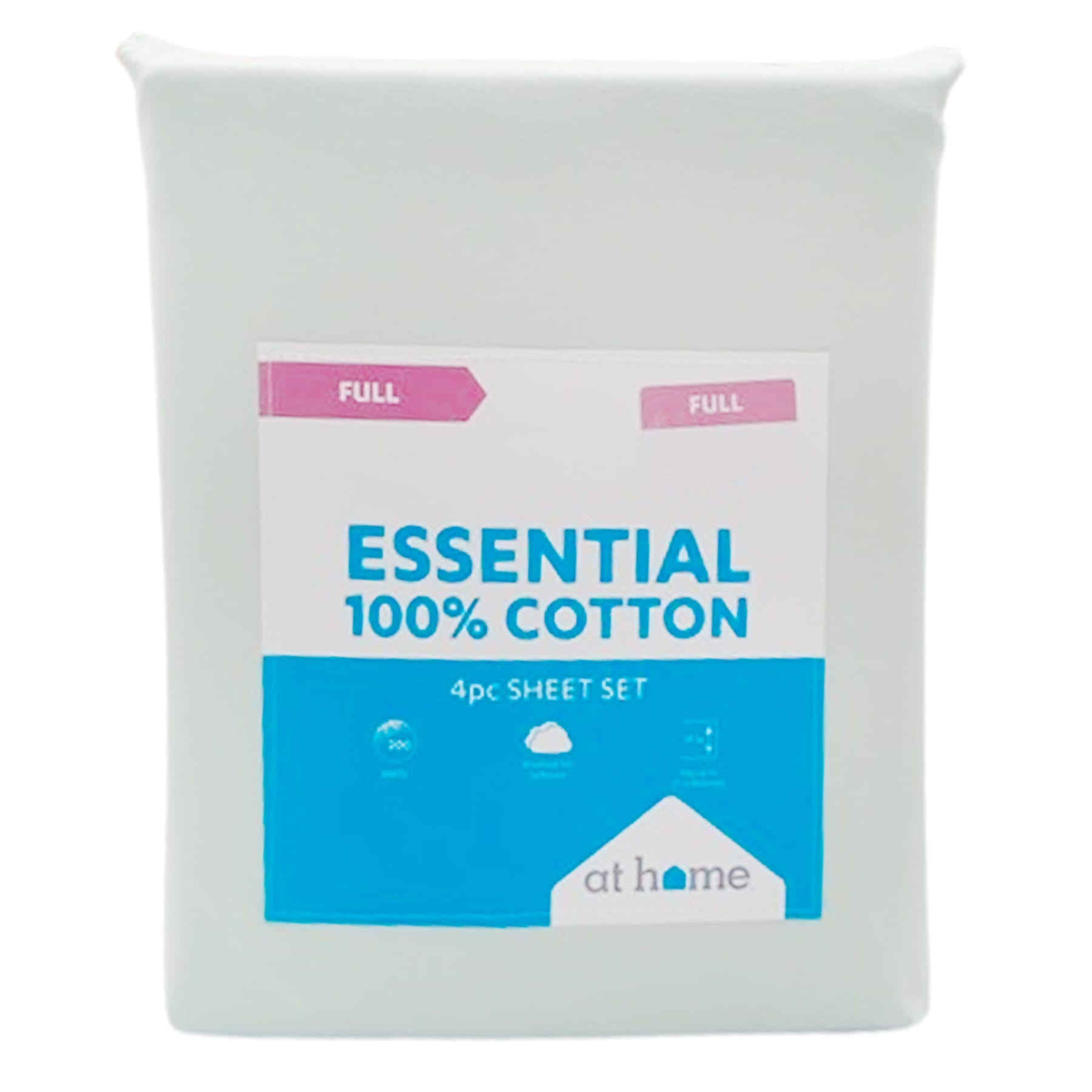 4-Piece Aqua 200 Thread Count Brushed Cotton Sheet Set, Full