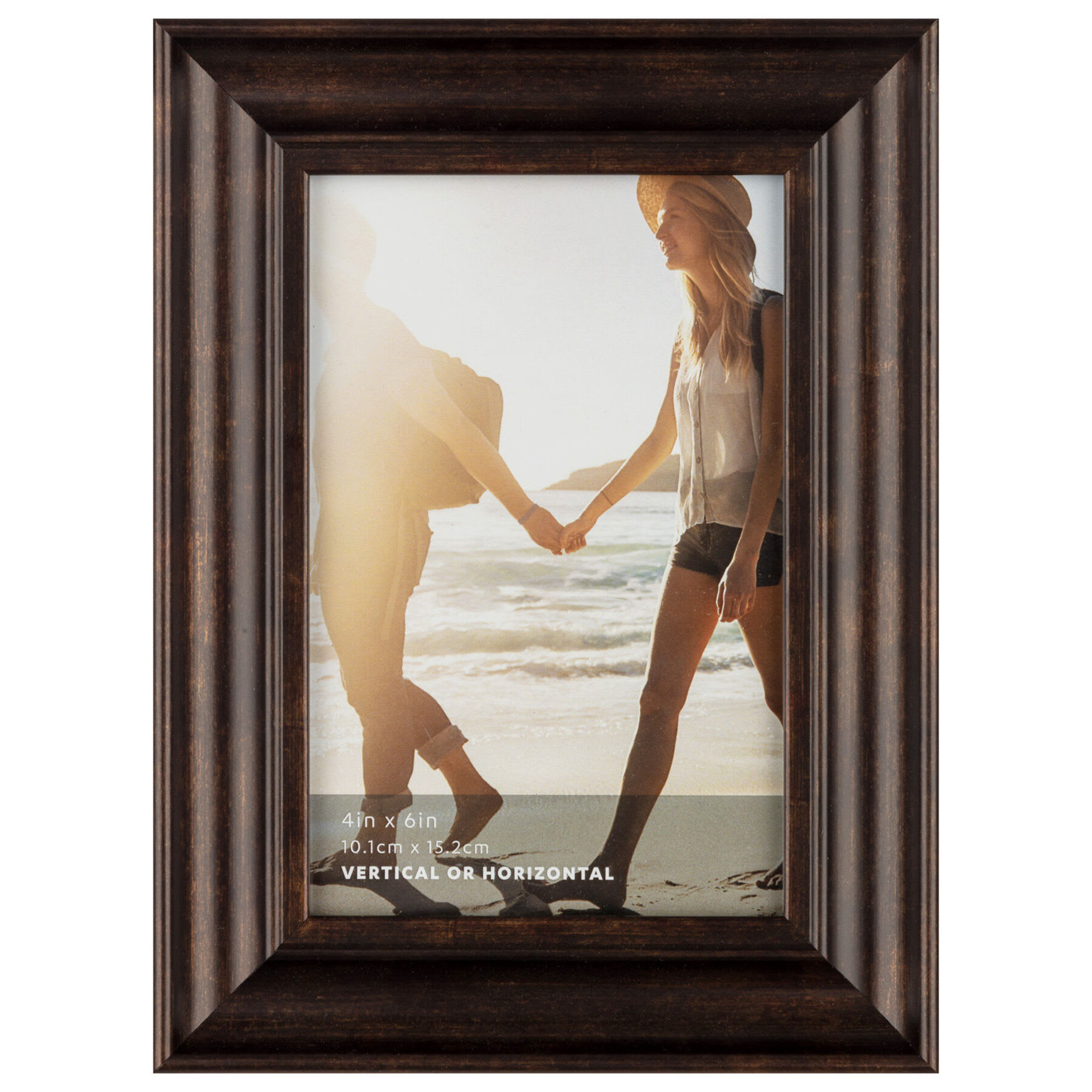 Bronze Ridged Scoop Profile Tabletop Picture Frame, 4x6