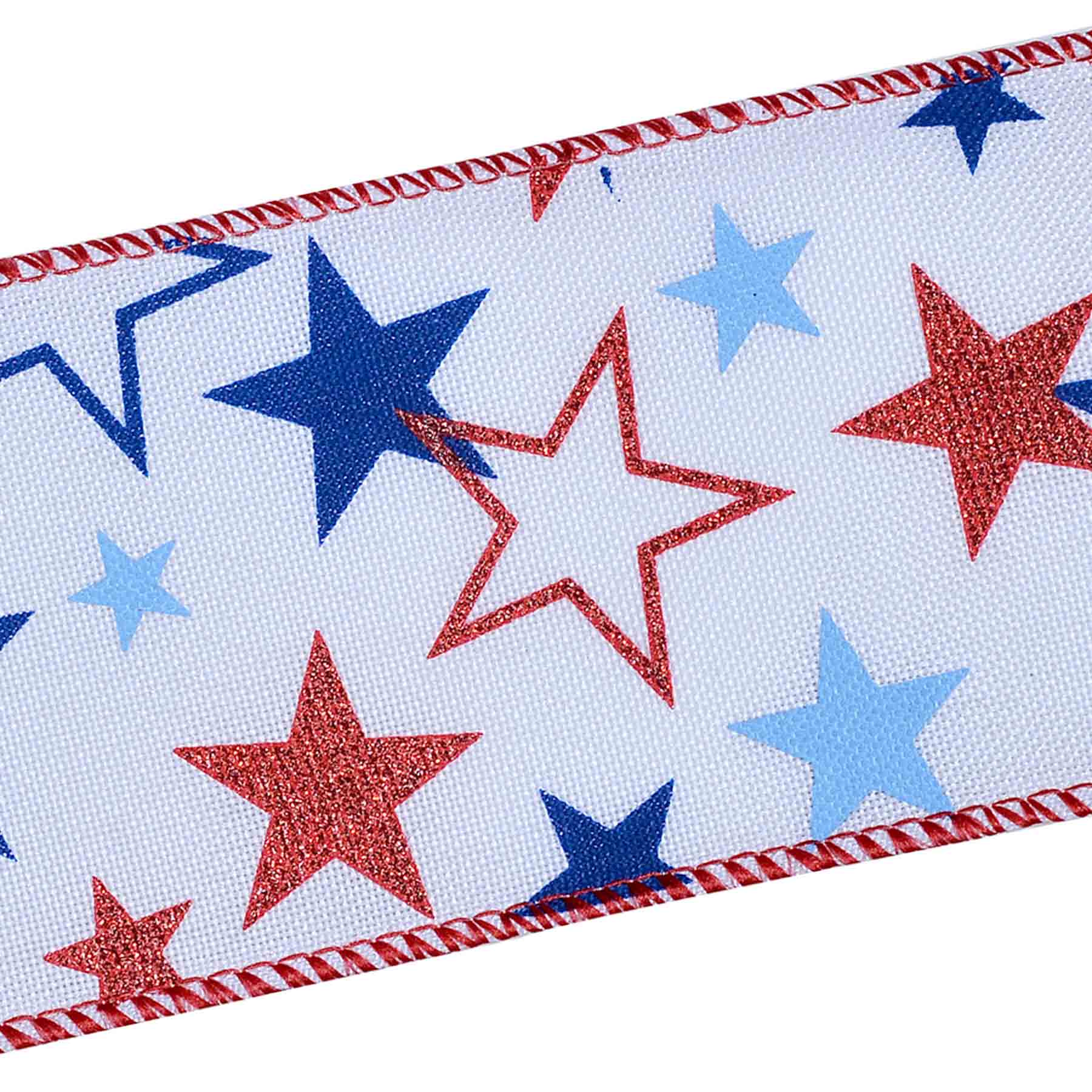 Patriotic Stars Wired Ribbon