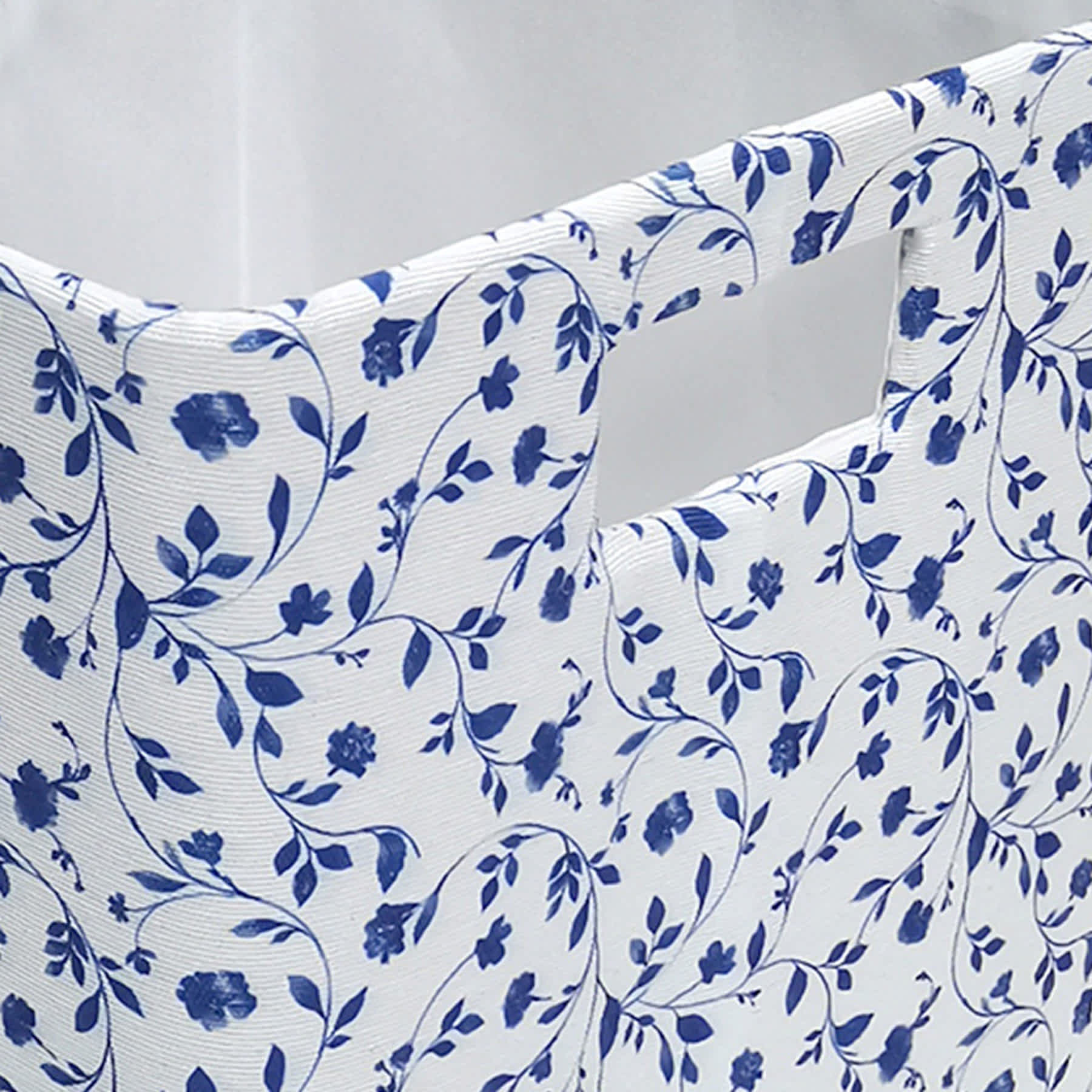 White & Light Floral Fabric Modular Cube, 10.5"