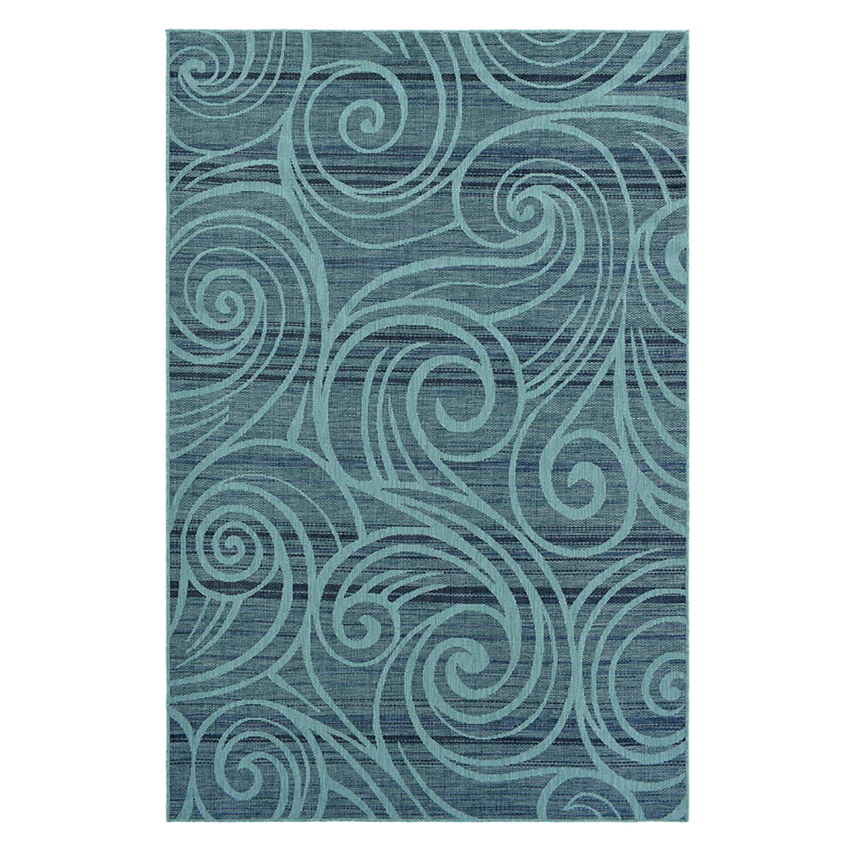 (E530) Magic Blue Wave Outdoor Area Rug, 5x7