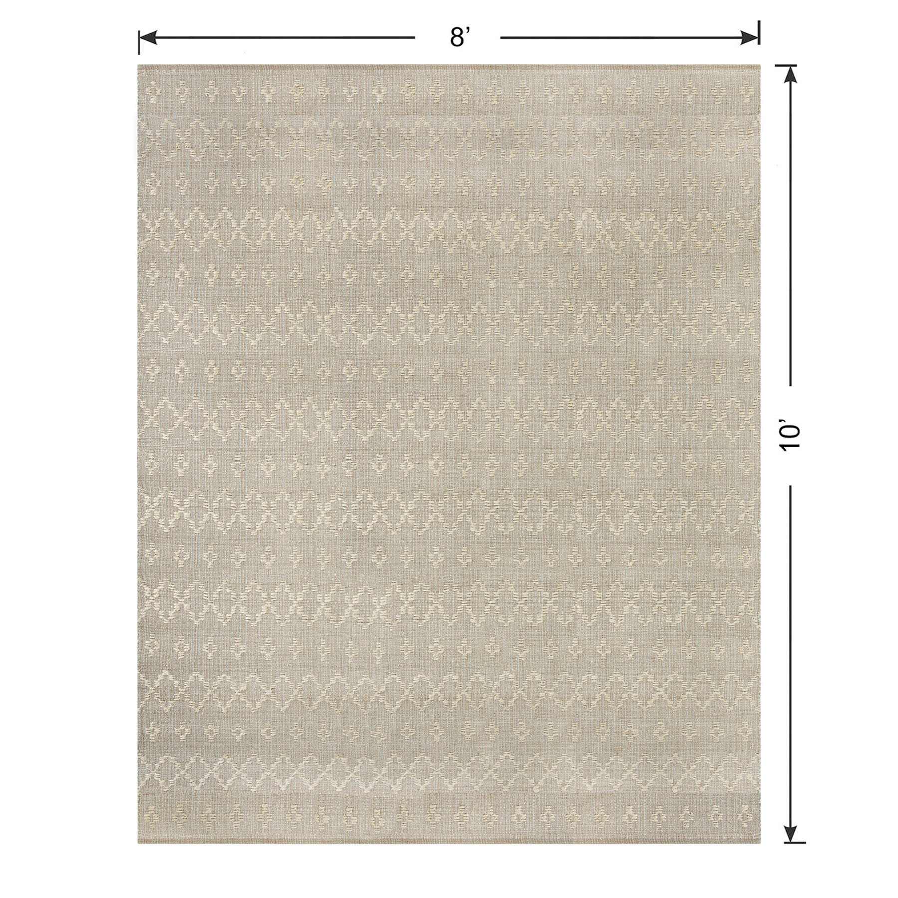 (B726) Honeybloom Denali Neutral Flatweave Area Rug, 8x10