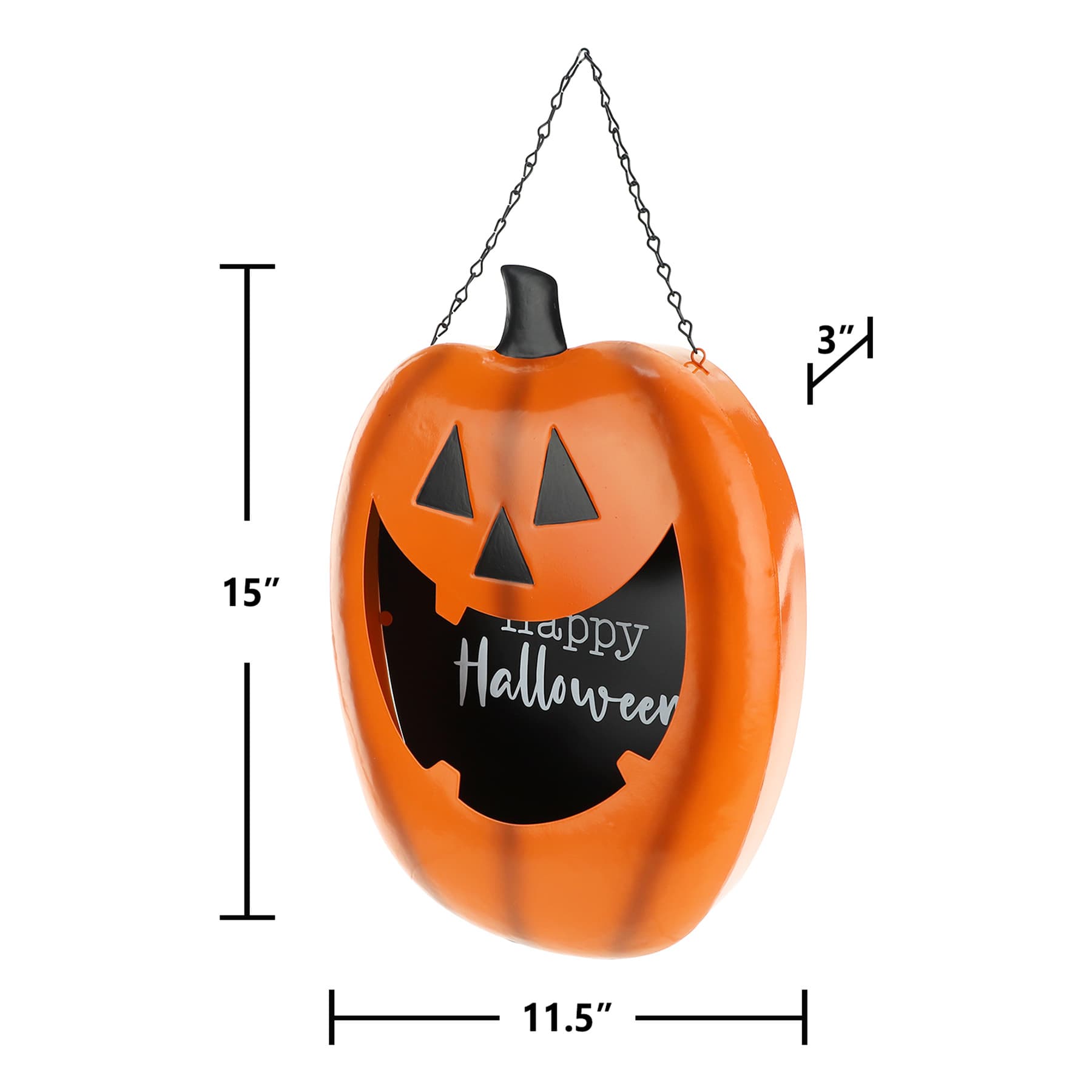 Jack-o'-Lantern Metal Wall Decor, 15"