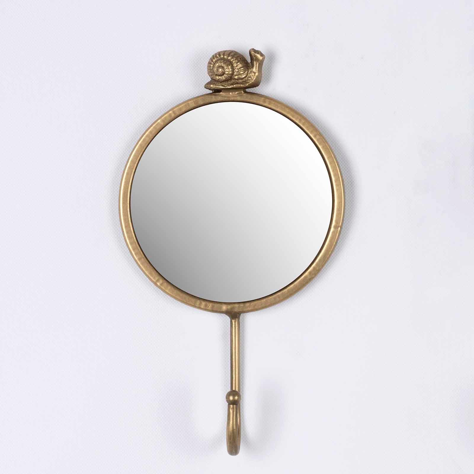 Honeybloom Snail Gold Metal Mirror Wall Hook